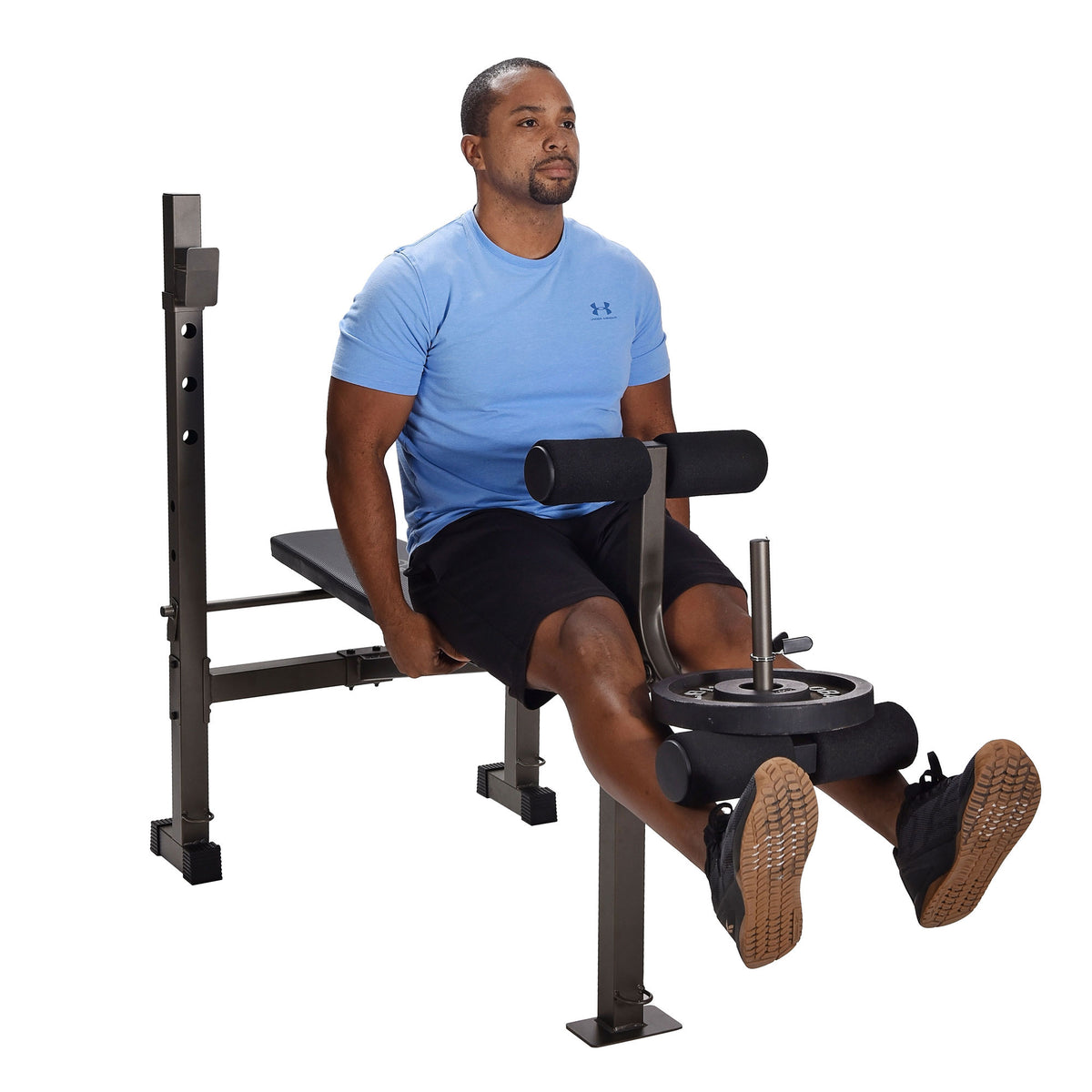 Stamina Adjustable Steel Weight Bench Rack Combo Set for Home, Black (For Parts)