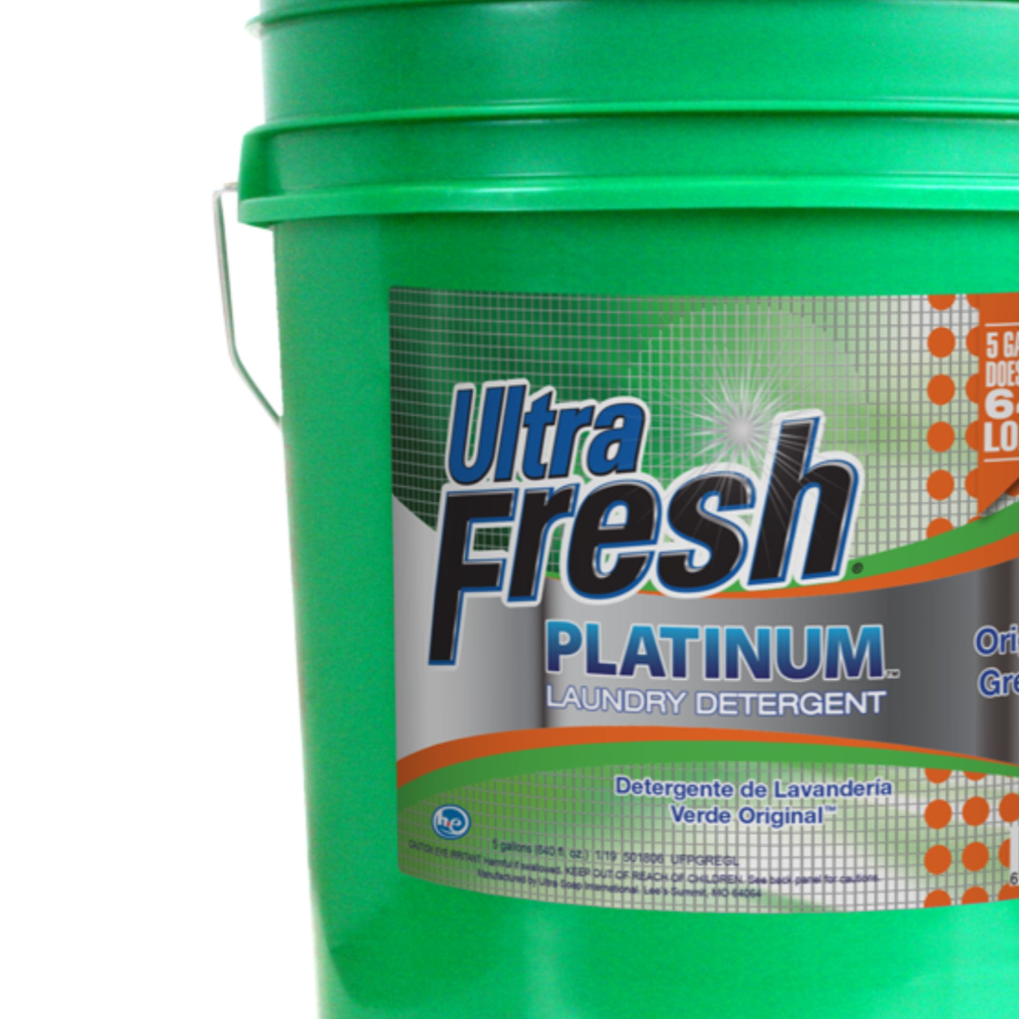 Ultra Fresh 3X Platinum 5 Gal Laundry Detergent, Up to 640 Loads, Original Green - VMInnovations