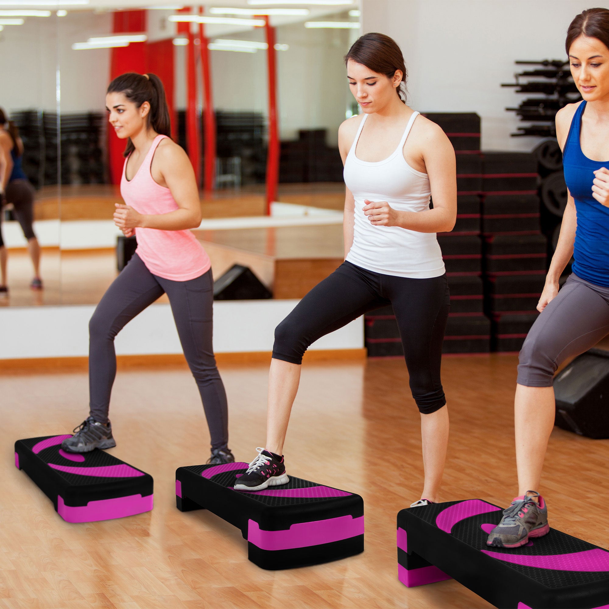 BalanceFrom Adjustable Workout Aerobic Step Platform Trainer w/ Raisers (Used) - VMInnovations