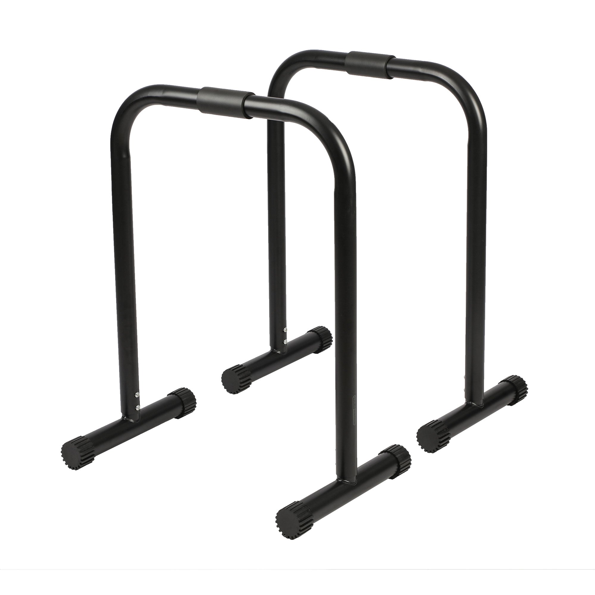 HolaHatha Dip Station Bar w/Adjustable Foot & Non Slip Covers, Black (Open Box) - VMInnovations