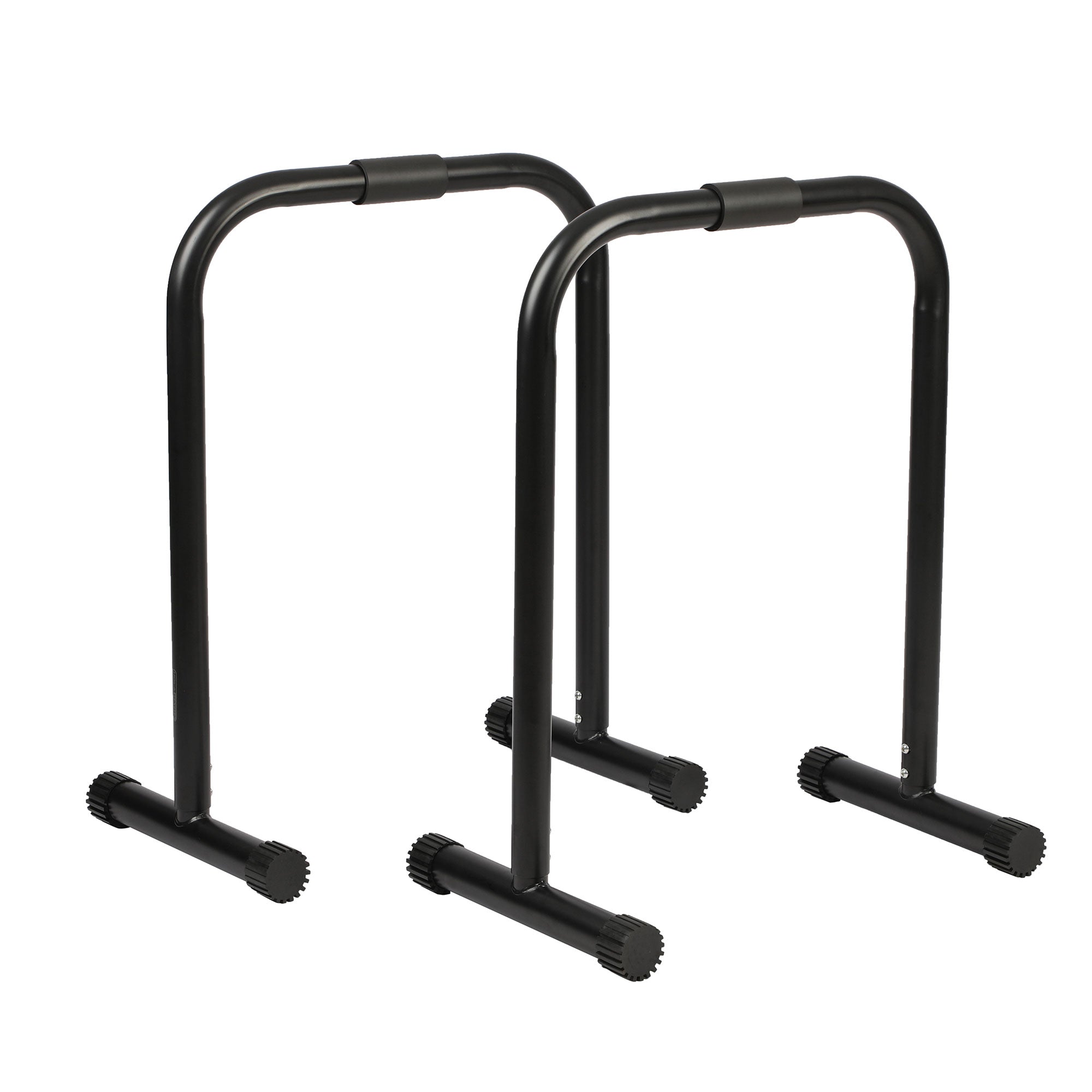 HolaHatha Dip Station Bar w/Adjustable Foot & Non Slip Covers, Black (Open Box) - VMInnovations