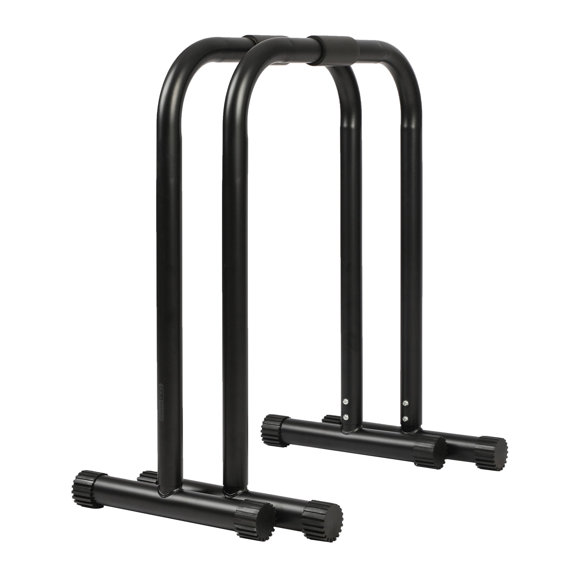 HolaHatha Dip Station Bar w/Adjustable Foot & Non Slip Covers, Black (Open Box) - VMInnovations