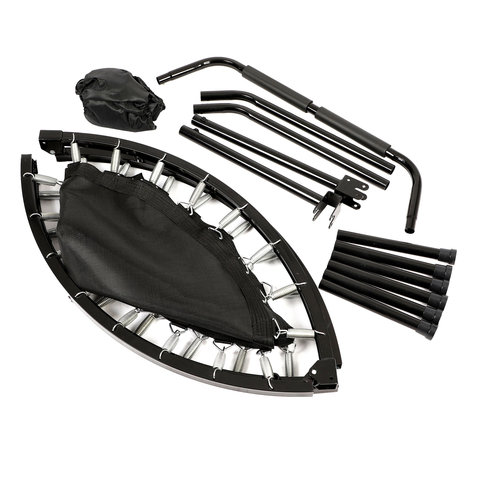 HolaHatha 48 Inch Foldable Mini Fitness Trampoline with Adjustable Handle, Black - VMInnovations