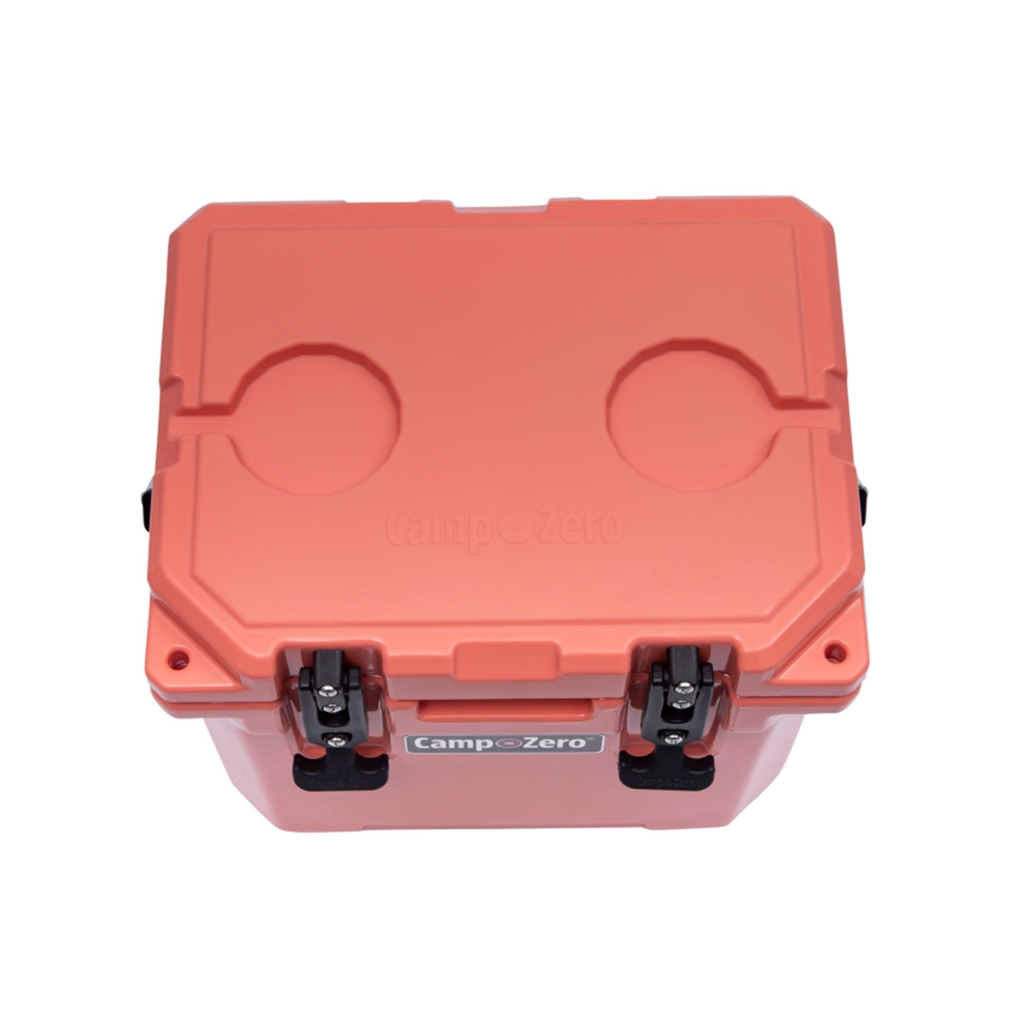 CAMP-ZERO 10 Liter 10.6 Quart Lidded Cooler with 2 Molded In Cup Holders, Coral - VMInnovations