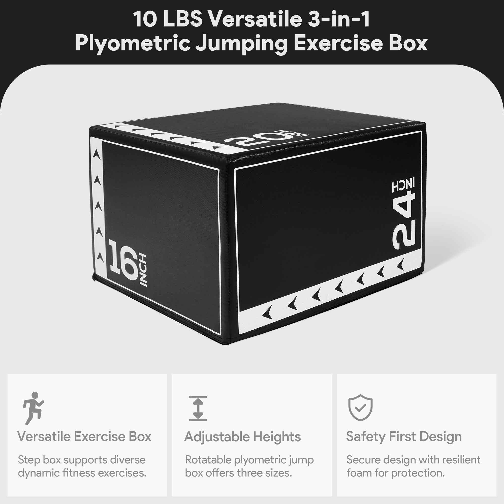 BalanceFrom 10lb Versatile 3 in 1 Plyometric Jumping Exercise Box (Open Box) - VMInnovations