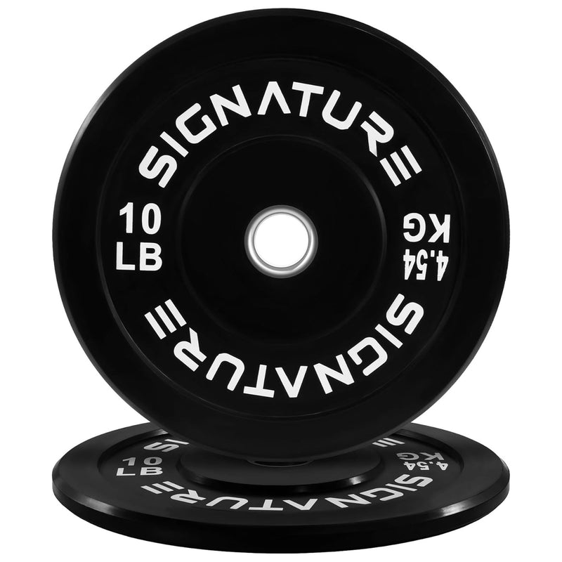 Signature Fitness 70 Pound Bumper Plate Set, 2 Pairs of 10 Pounds & 25 Pounds