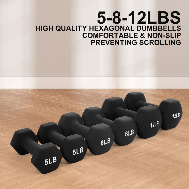 BalanceFrom Fitness 50 Pound Neoprene Coated Dumbbell Set with Stand, Black