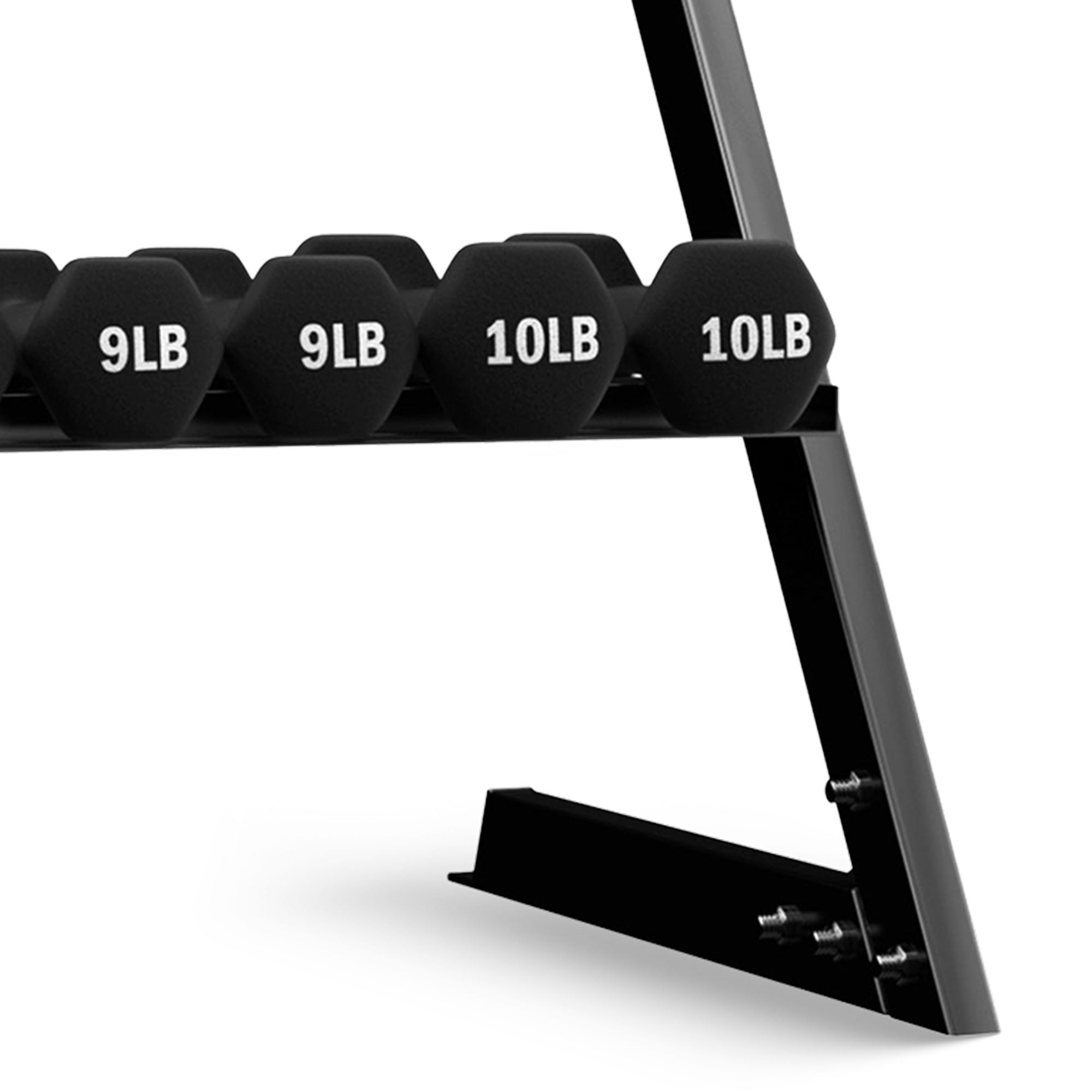 BalanceFrom Fitness 110lb Neoprene Coated Dumbbell Set w/Stand, Black (Open Box) - VMInnovations