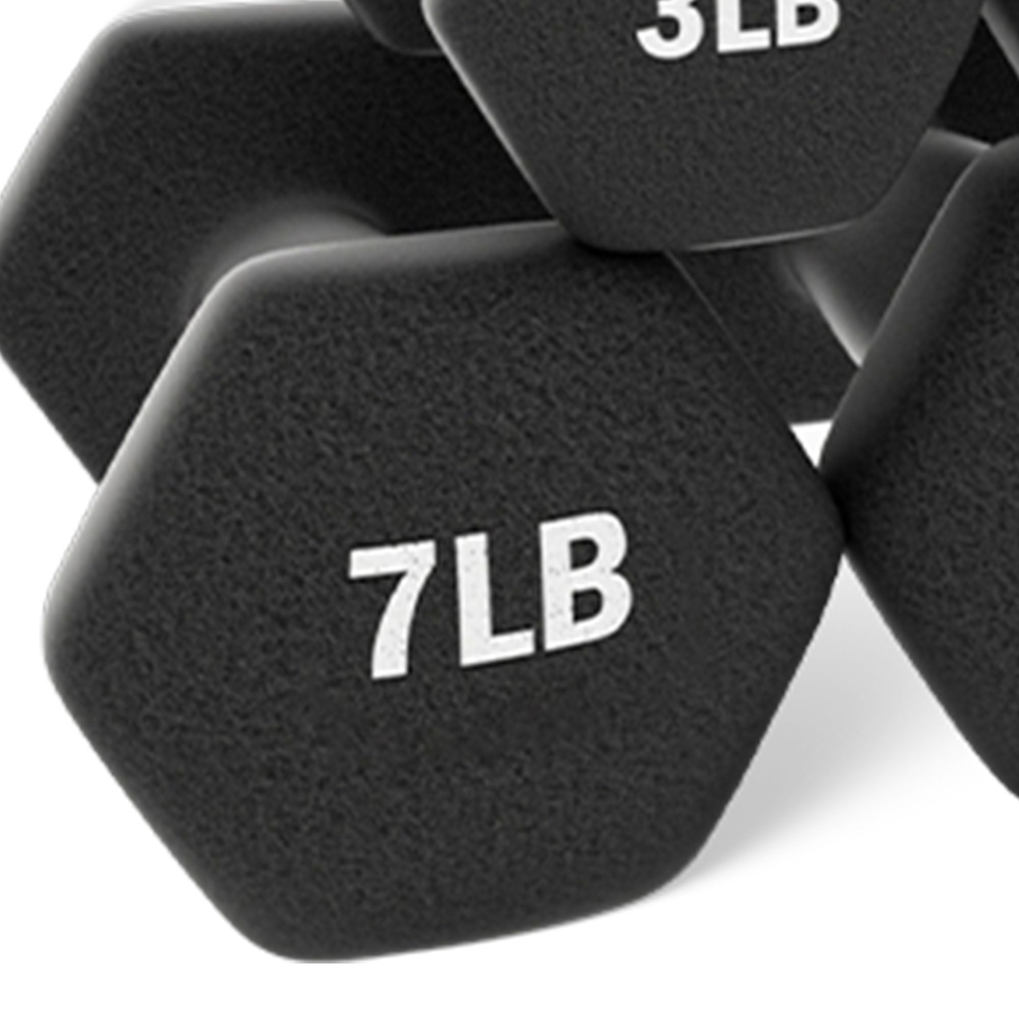 BalanceFrom Fitness 110lb Neoprene Coated Dumbbell Set w/Stand, Black (Open Box) - VMInnovations