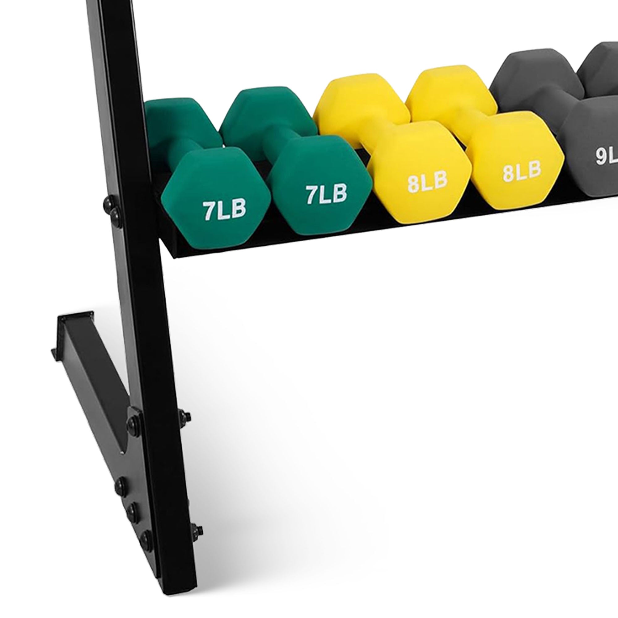 BalanceFrom Fitness 110lb Neoprene Coated Dumbbell Set w/Stand, Multicolor(Used) - VMInnovations
