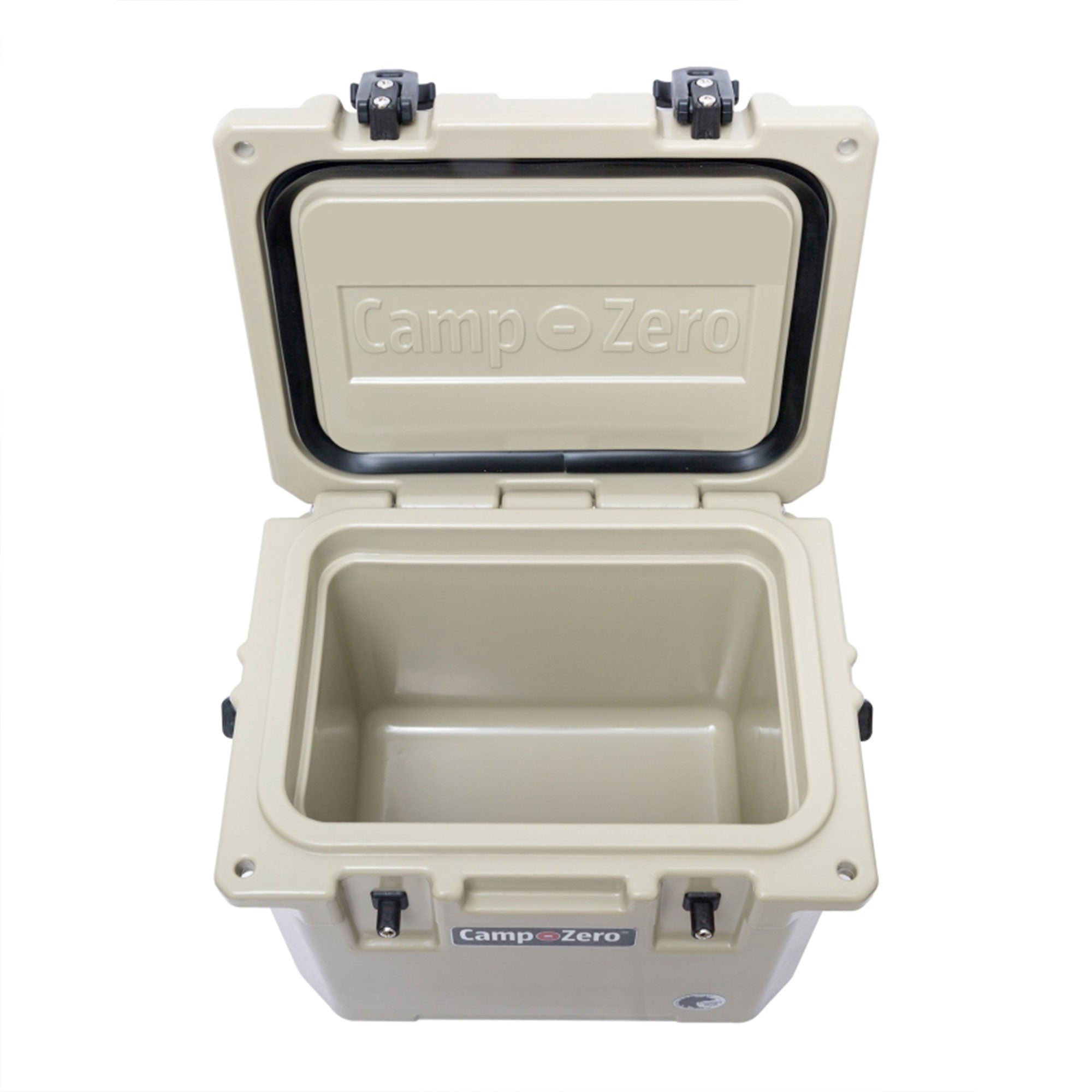 CAMP-ZERO 10 Liter 10.6 Quart Lidded Cooler with 2 Molded In Cup Holders, Beige - VMInnovations