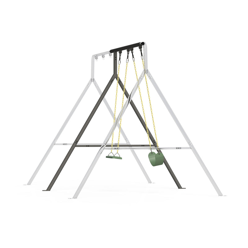 gobaplay Modular Steel Outdoor Adventure Swing Set Playset Extension, Multicolor