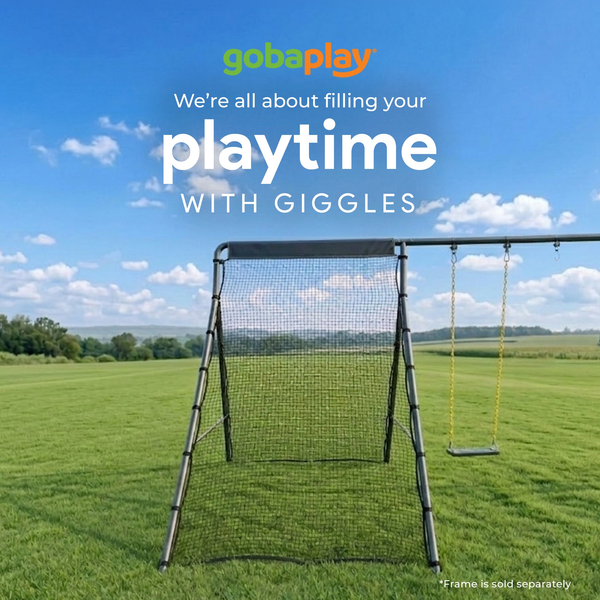 gobaplay Bounce Back Net , 126”x75” Rebounder Attachment, Swingset Not Included - VMInnovations
