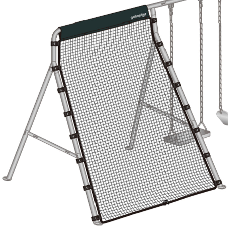 gobaplay Outdoor Multi Sport Bounce Back Net Attachment for Swing Set, Black
