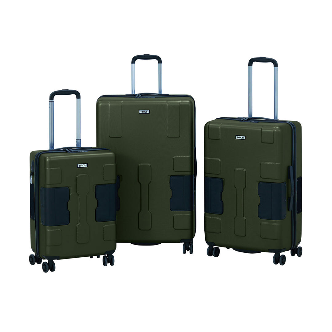 TACH V3.1 3pc Set Connectable Hard Shell Spinner Luggage Set, Green (Used) - VMInnovations
