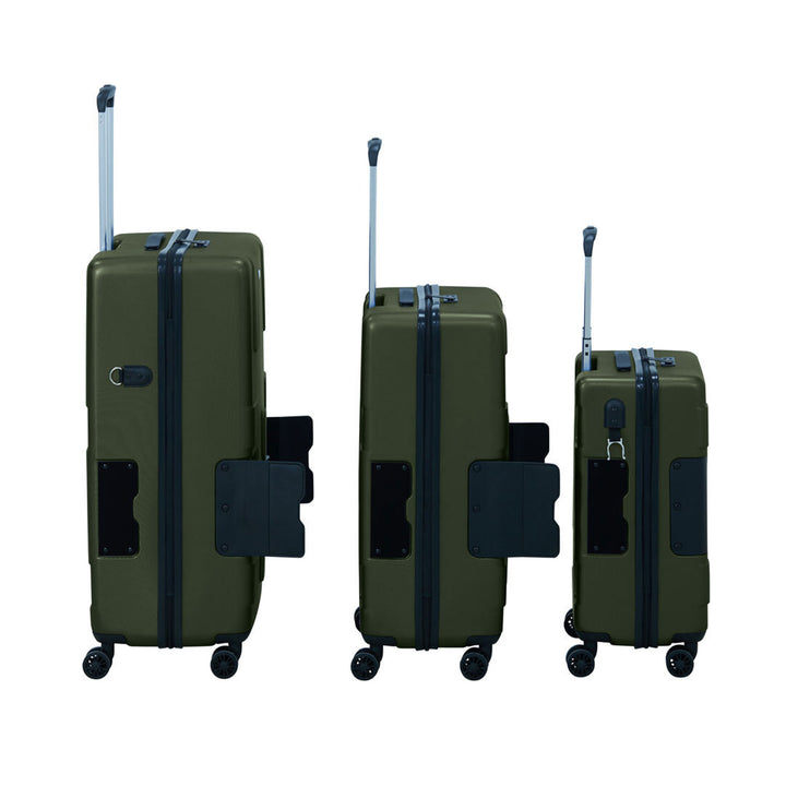 TACH V3 3pc Set Connectable Hard Shell Spinner Luggage Set, Green (Open Box) - VMInnovations
