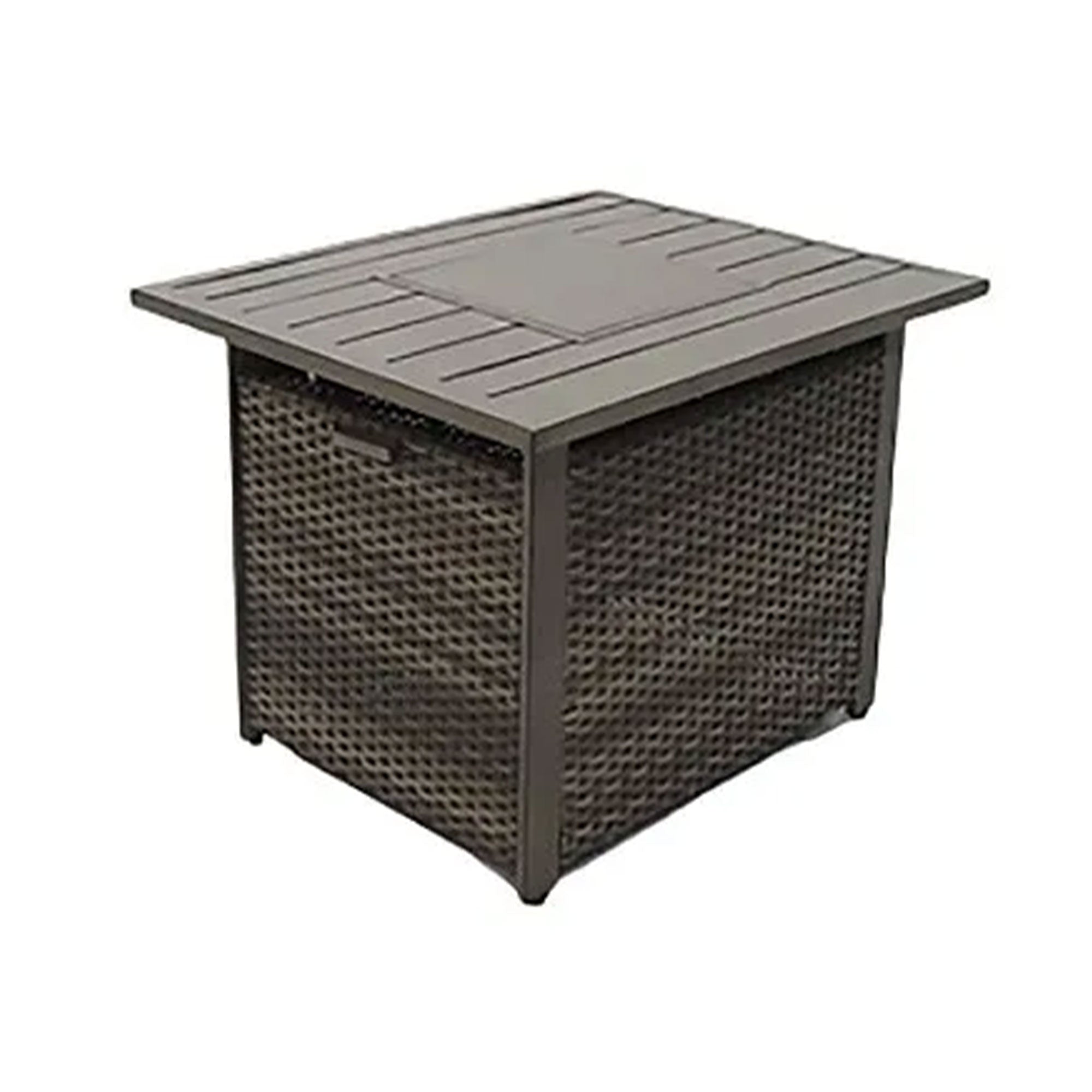 Four Seasons Courtyard 27 x 34 In Catania Slat Top Outdoor Gas Fire Pit Table - VMInnovations