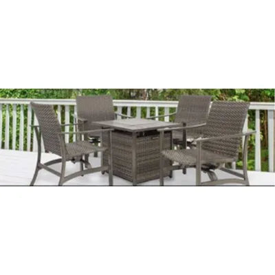 Four Seasons Courtyard 27 x 34 In Catania Slat Top Outdoor Gas Fire Pit Table