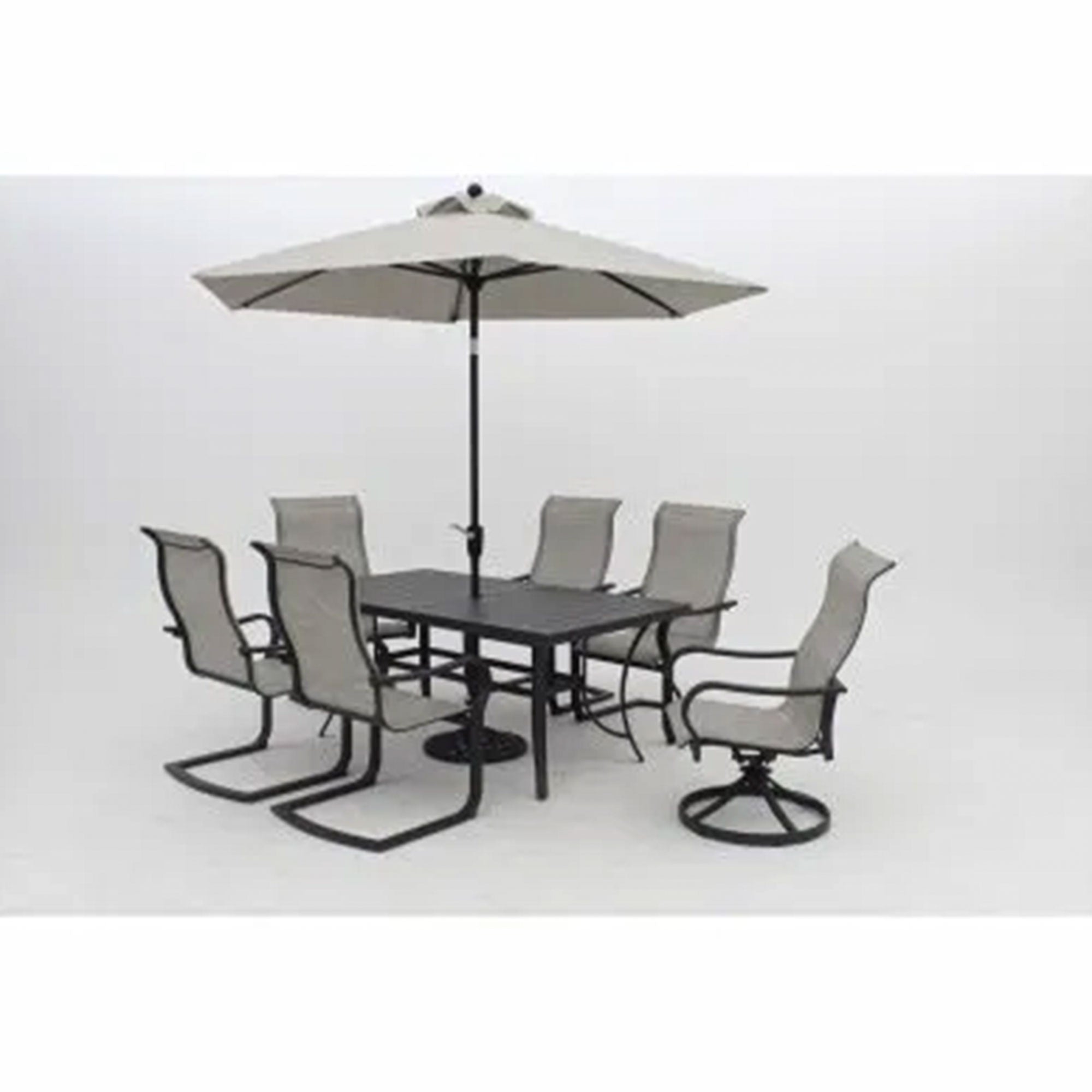 Four Seasons Palermo Market Patio Umbrella with Push Button Tilt, Gray(Open Box) - VMInnovations