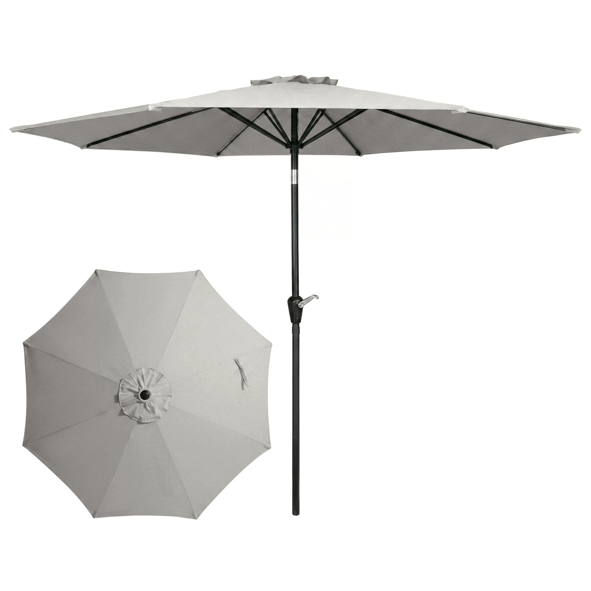 Four Seasons Palermo Market Patio Umbrella with Push Button Tilt, Gray(Open Box)