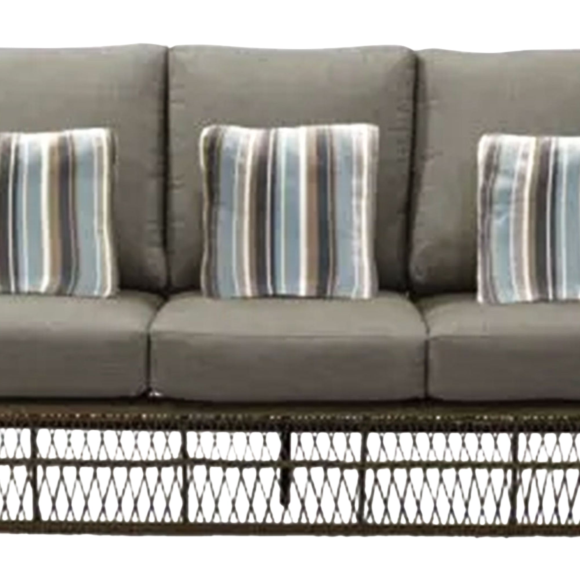 Four Seasons Courtyard Positano 3 Seater All Weather Wicker Loveseat, Beige - VMInnovations