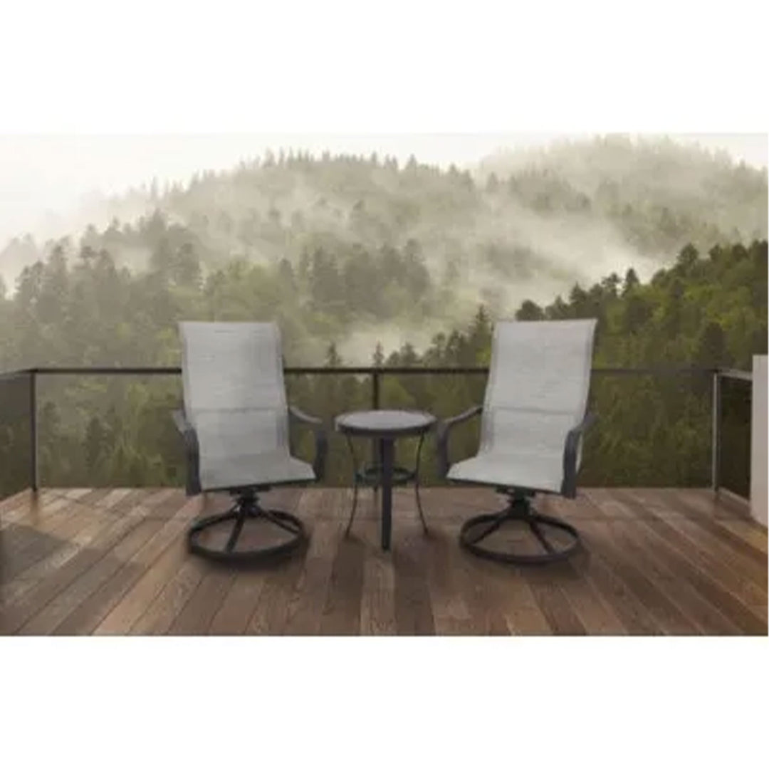 Four Seasons Courtyard Palermo 3 Piece Aluminum Bistro Set with Swivel Rockers - VMInnovations