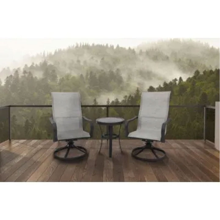 Four Seasons Courtyard Palermo 3 Piece Aluminum Bistro Set with Swivel Rockers - VMInnovations