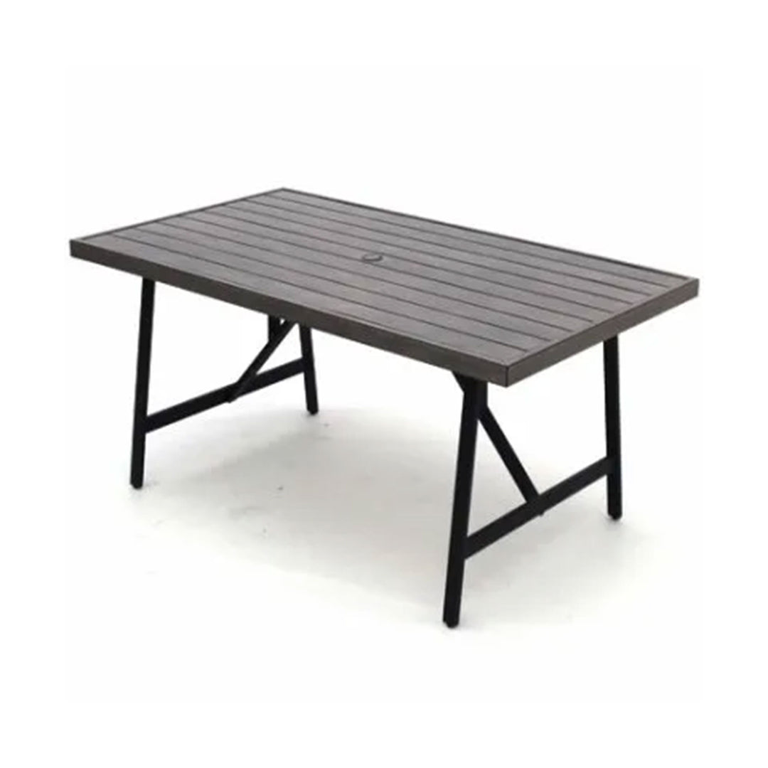 Four Seasons Courtyard Norwalk Slat Top Aluminum All Weather Patio Dining Table - VMInnovations