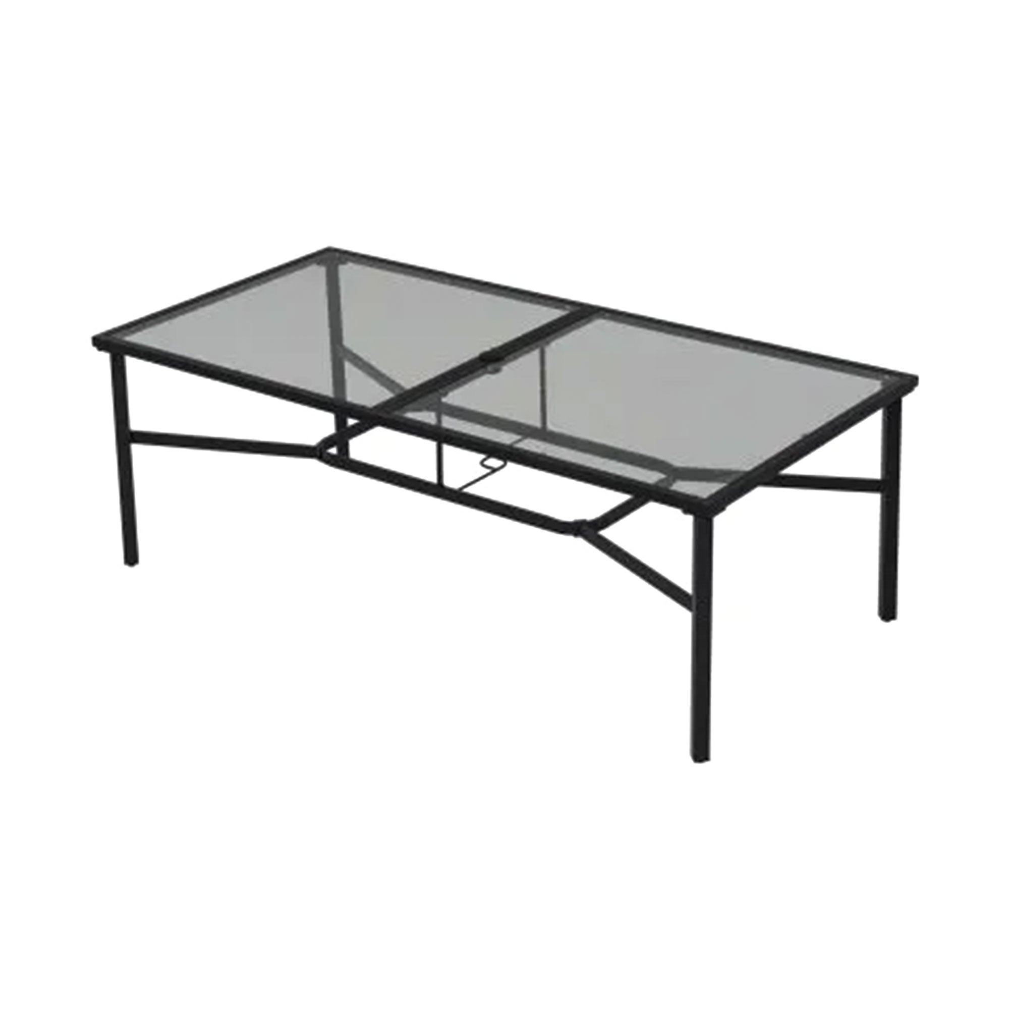 Four Seasons Courtyard Sunny Isles Tempered Glass Top Patio Dining Table, Black - VMInnovations
