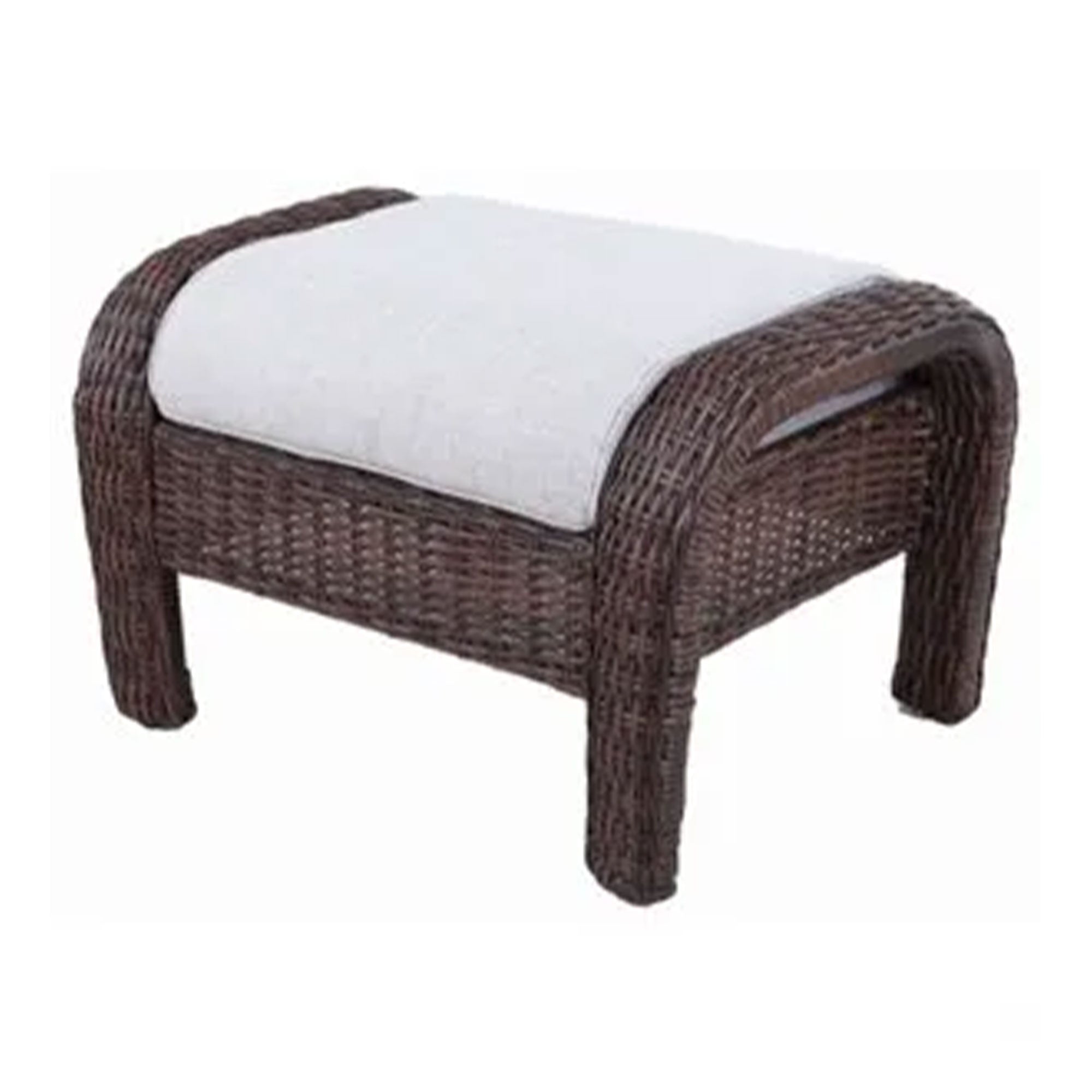 Four Seasons Courtyard Montego Bay Set of 2 Ottomans with Ivory Olefin Cushions - VMInnovations