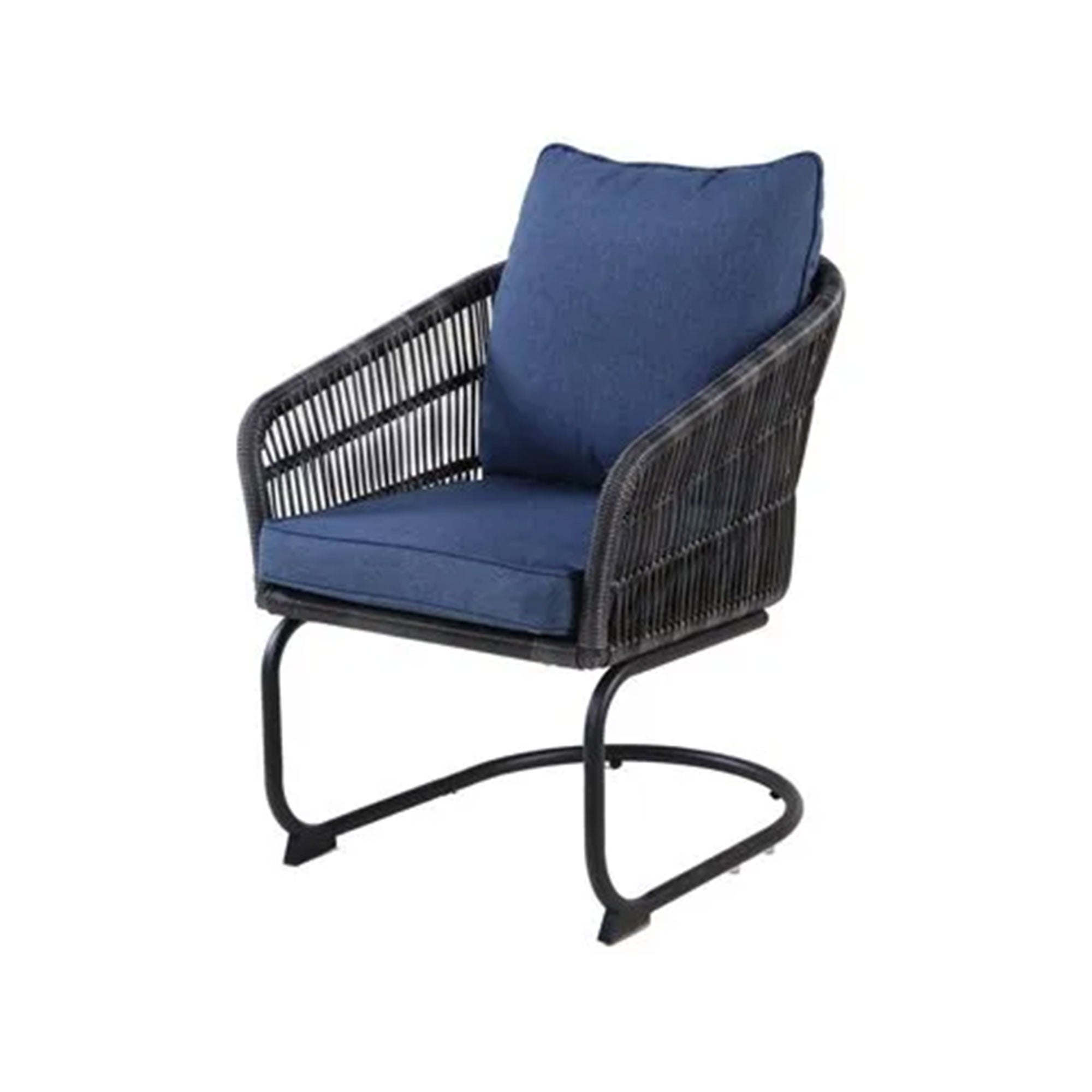 Four Seasons Adelaide Set of 2 C Spring Cushioned Dining Chairs, Blue (Used) - VMInnovations