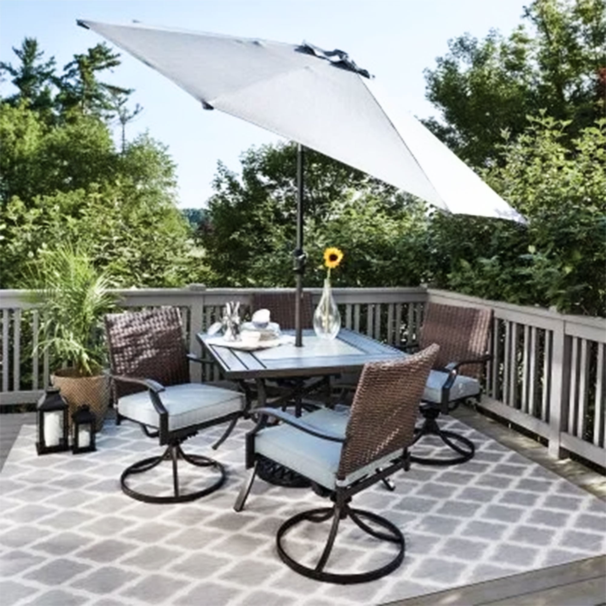 Four Seasons Courtyard 5pc All Weather Patio Furniture Dining Set (Open Box) - VMInnovations