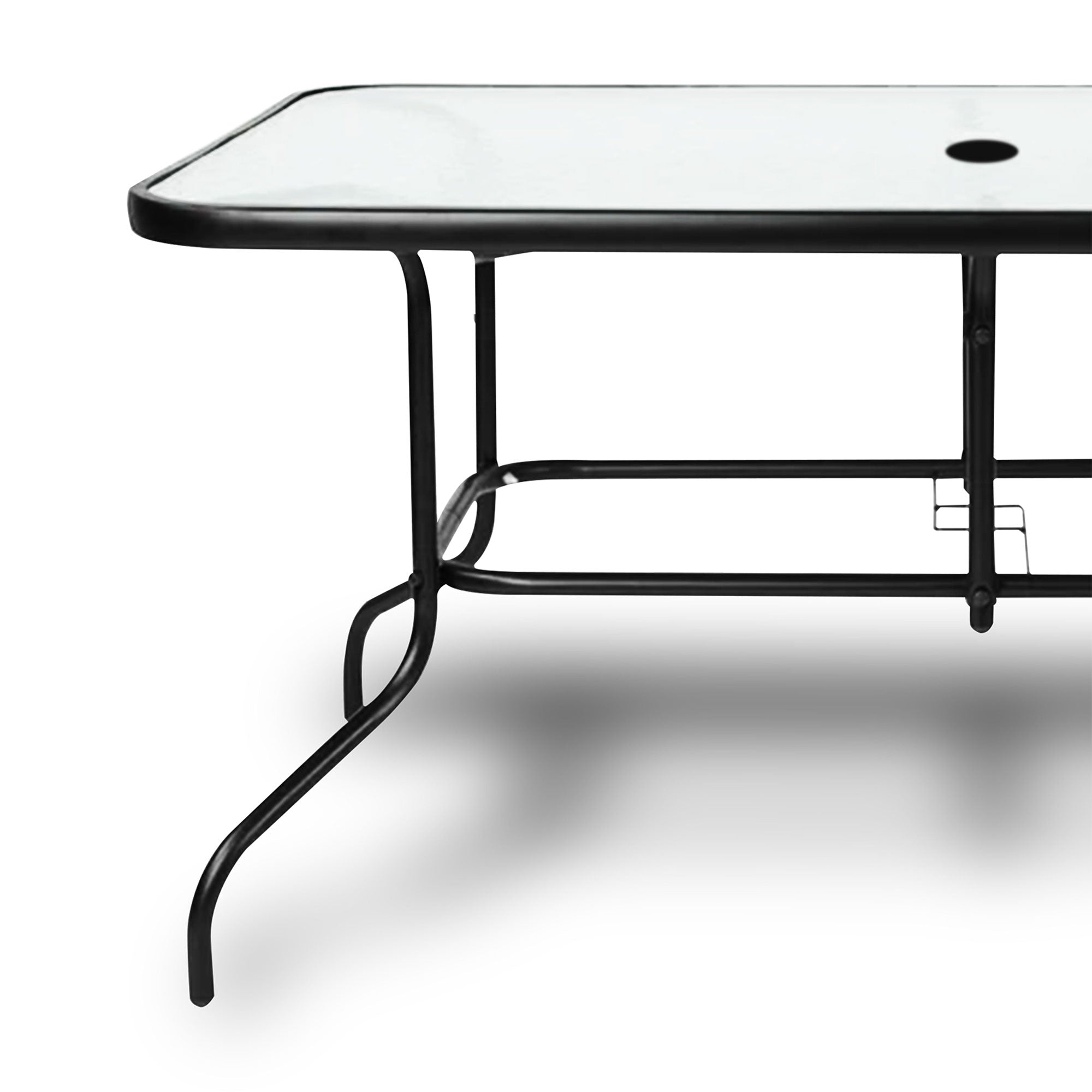 Four Seasons Courtyard Sunny Isle Glass Top Dining Table w/Tempered Glass (Used) - VMInnovations