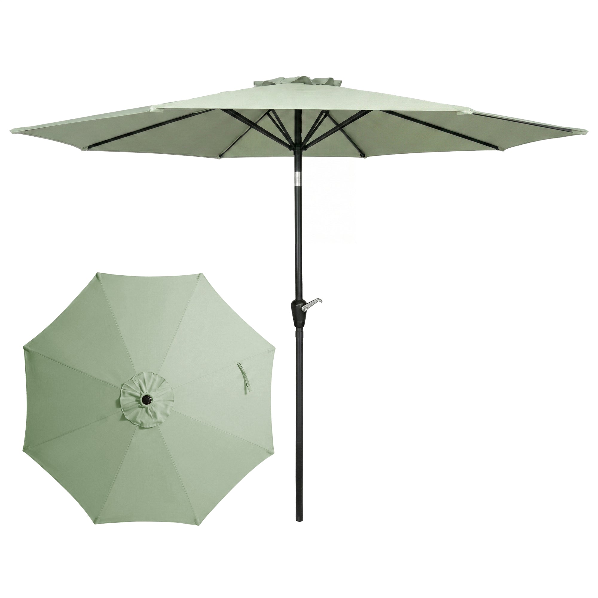 Four Seasons Courtyard 9' Round Polyester Patio Market Umbrella, Seafoam Green