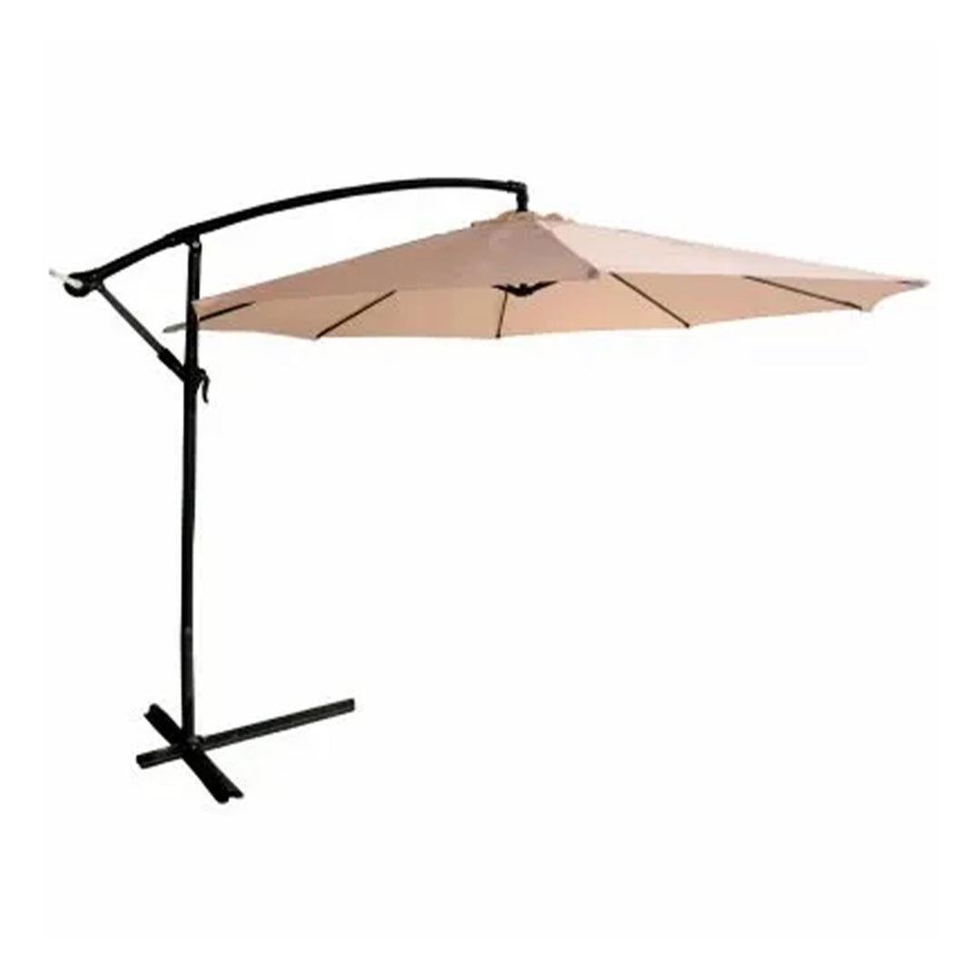Four Seasons Courtyard 11.5ft Shaped Offset Patio Umbrella, Beige (For Parts) - VMInnovations