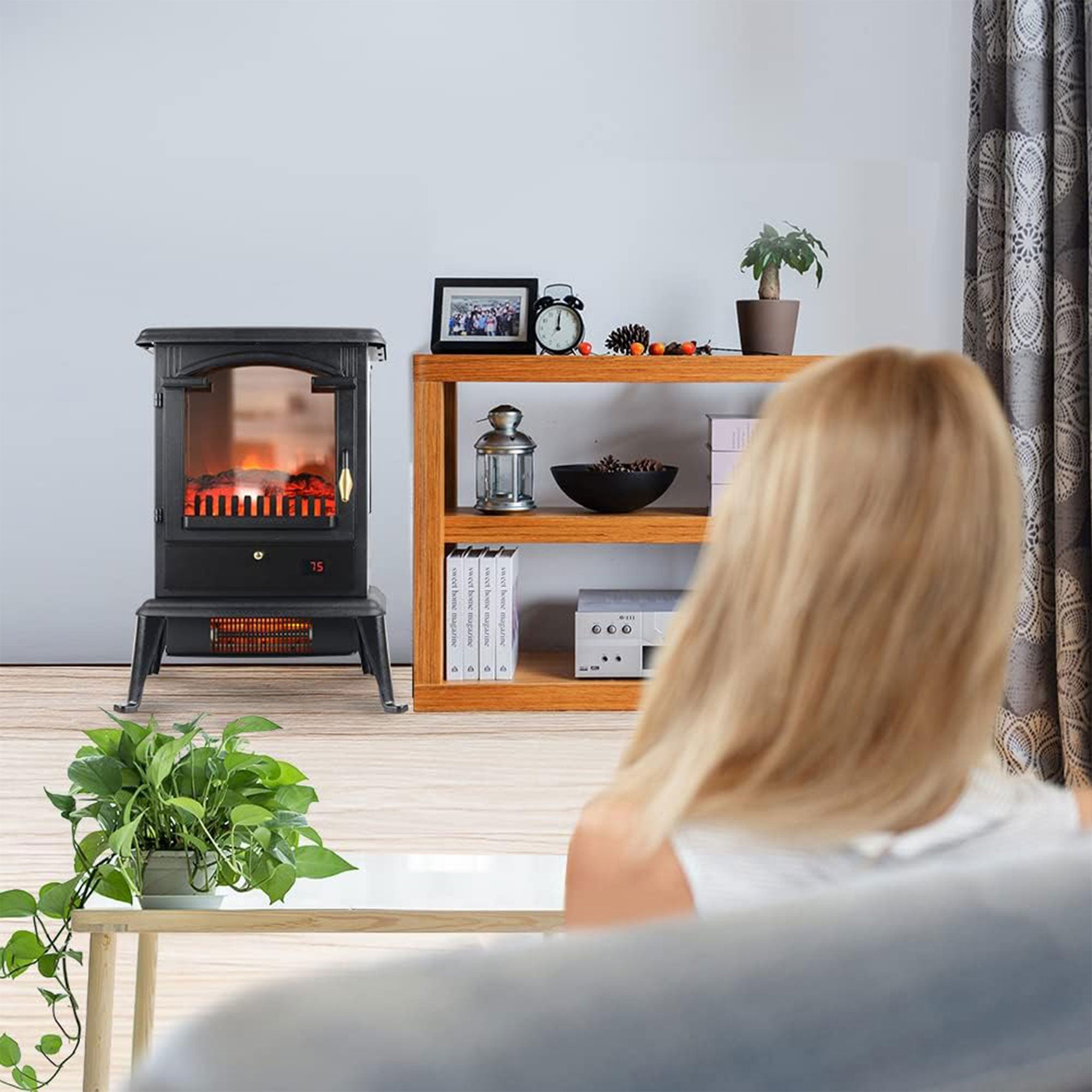 VOLTORB Freestanding Portable Electric Fireplace Heater Stove w/Remote (2 Pack) - VMInnovations