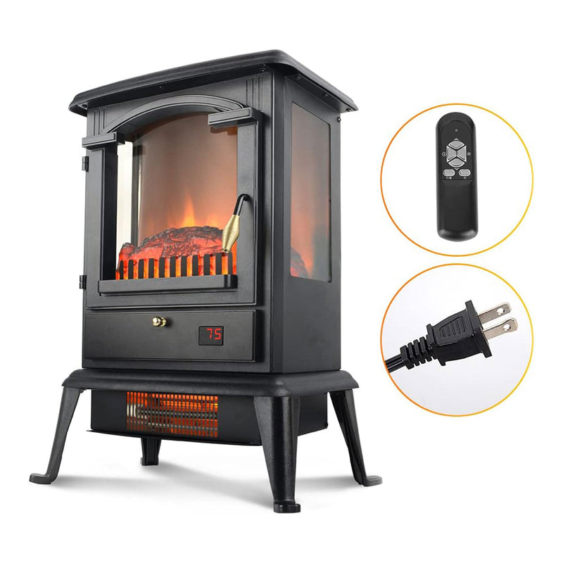 VOLTORB Freestanding Portable Electric Fireplace Heater Stove w/Remote (4 Pack)