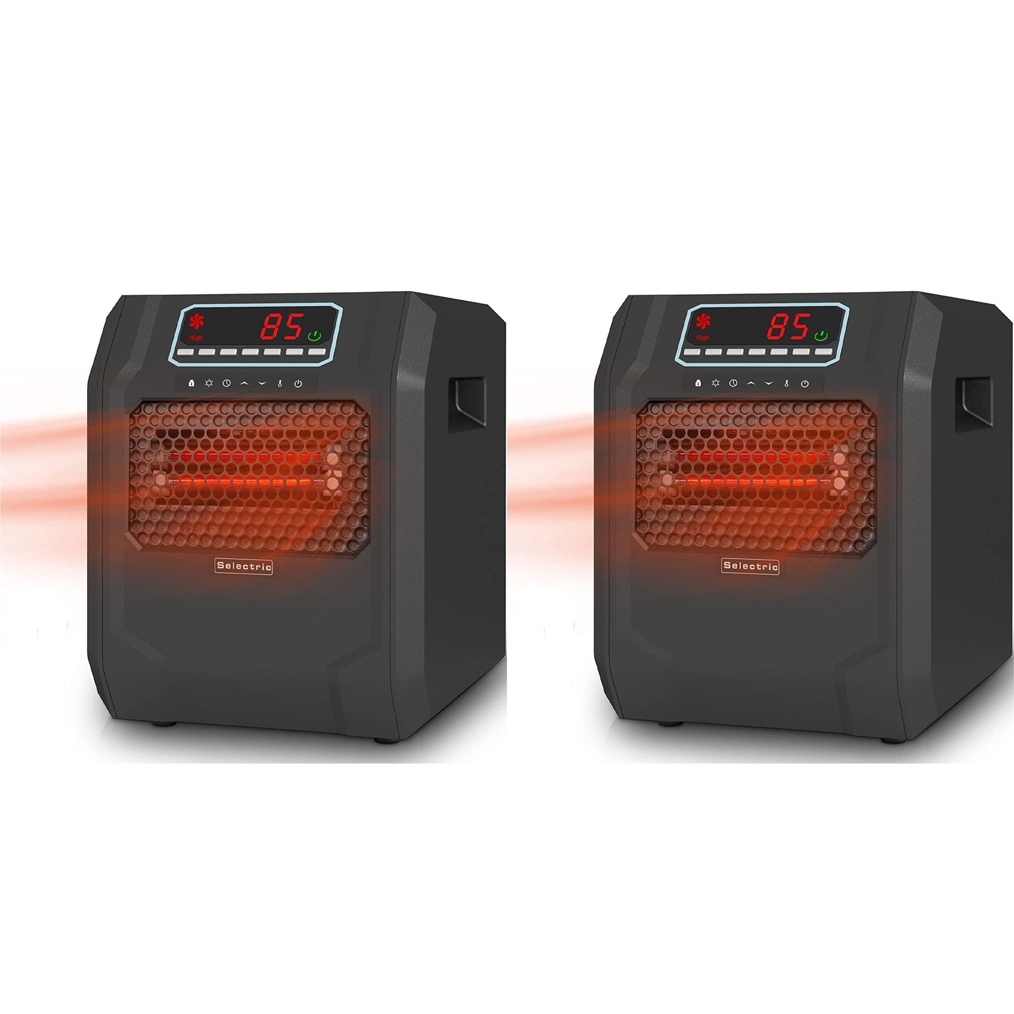VOLTORB Portable Corded Electric Space Heater w/3 Heat Settings, Black (2 Pack) - VMInnovations