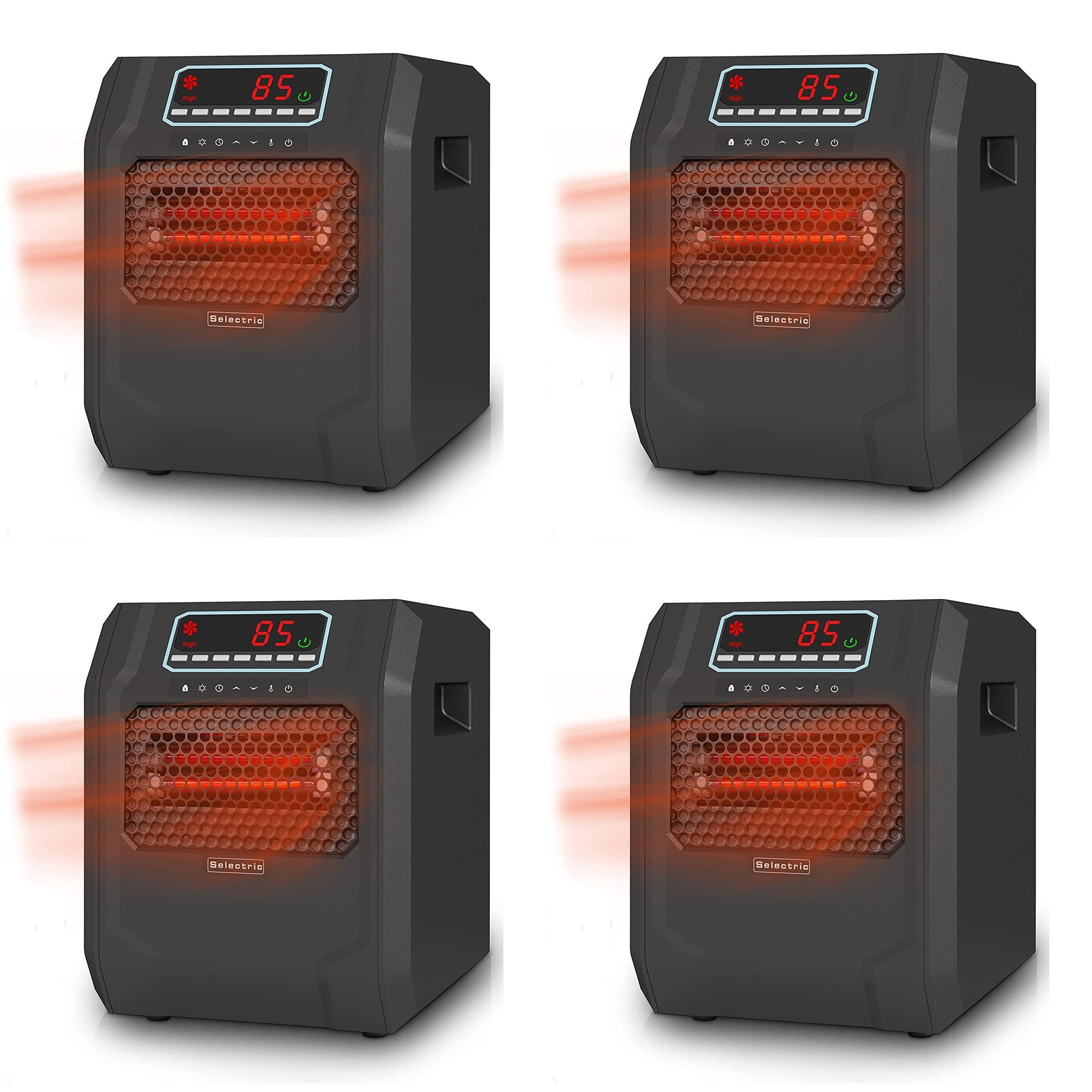 VOLTORB Portable Corded Electric Space Heater w/3 Heat Settings, Black (4 Pack) - VMInnovations