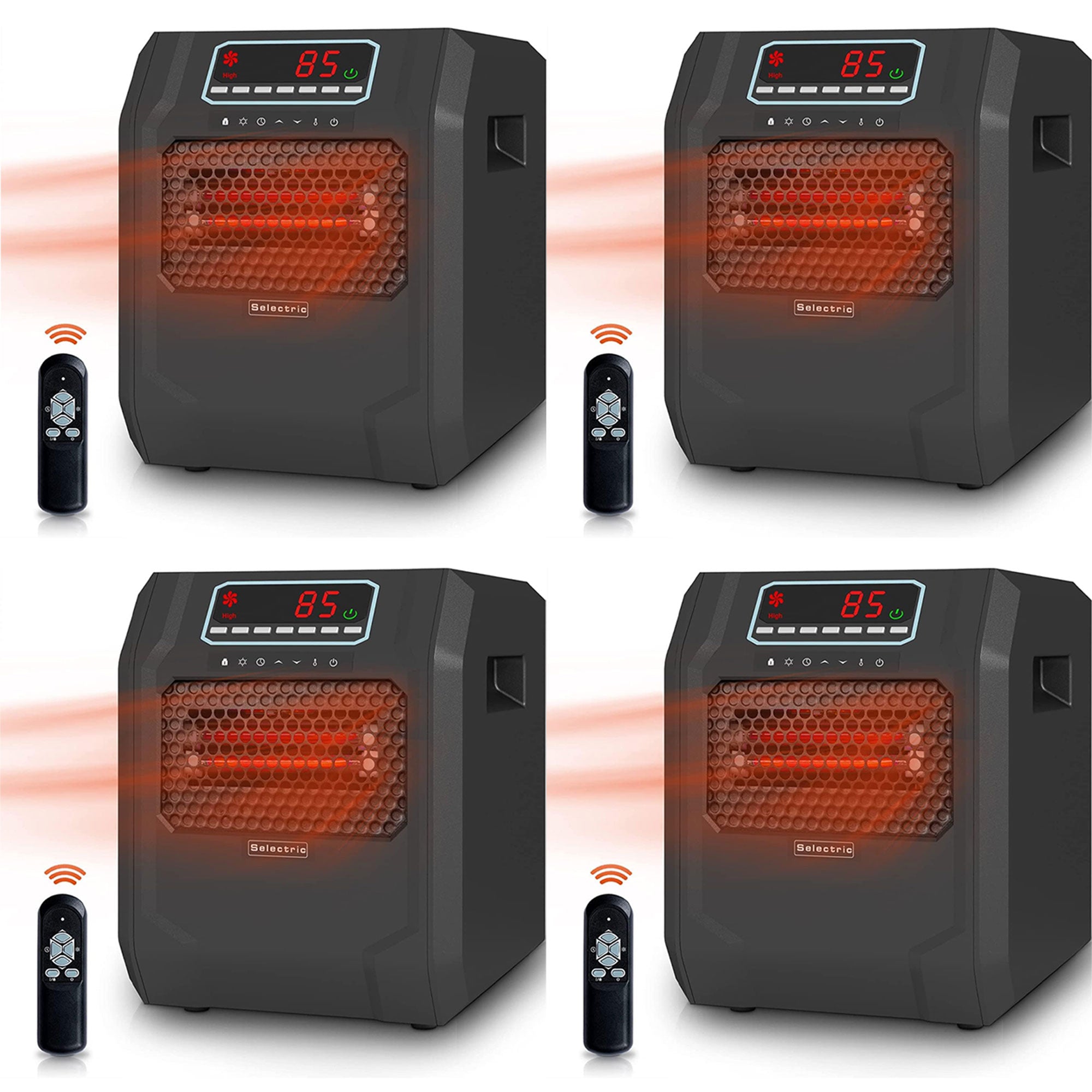 VOLTORB Portable Electric Space Heater w/Remote Control & Fan Only Mode (4 Pack) - VMInnovations