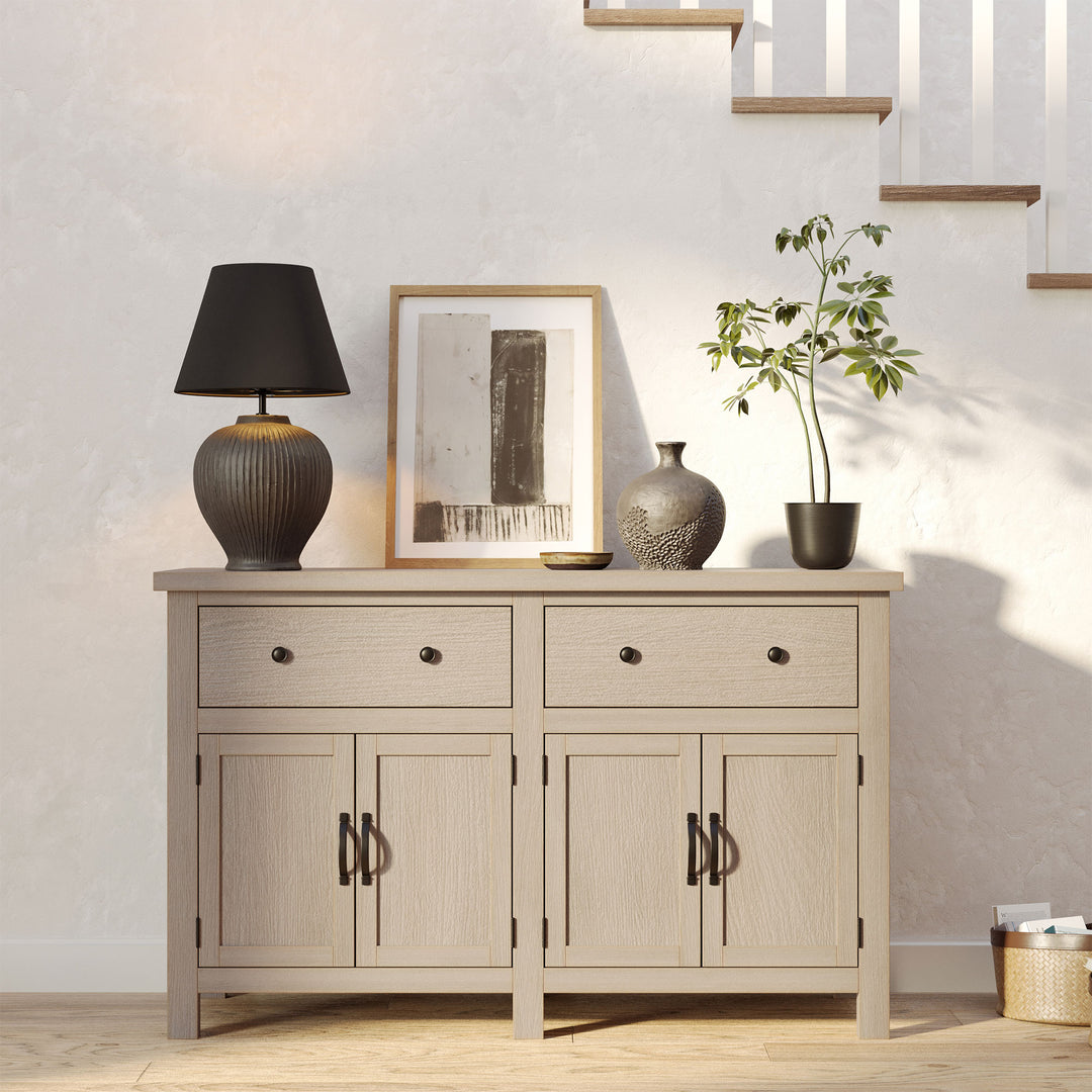 Maven Lane Felix Rustic Wooden Sideboard in Weathered Grey Finish - VMInnovations