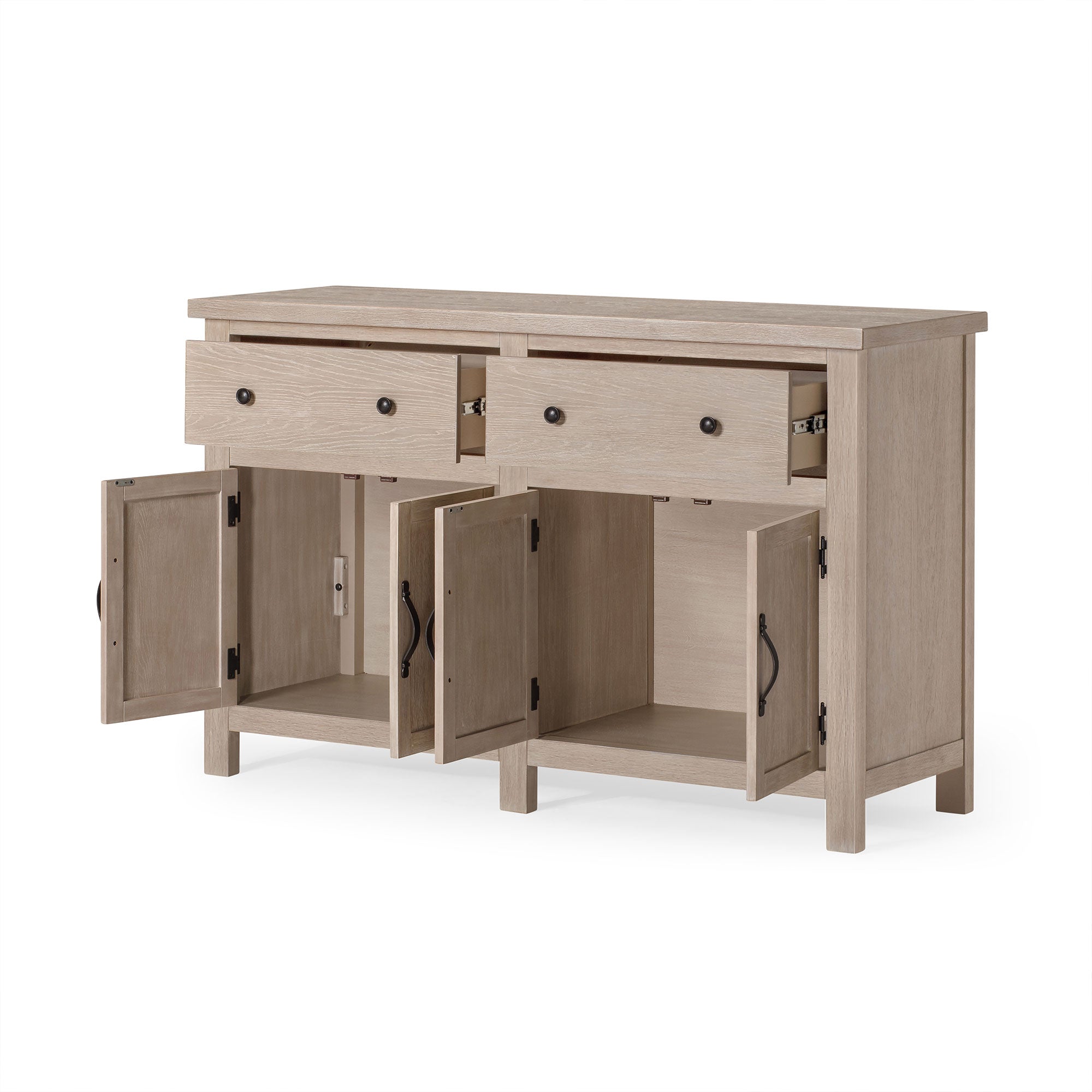 Maven Lane Felix Rustic Wooden Sideboard in Weathered White Finish - VMInnovations