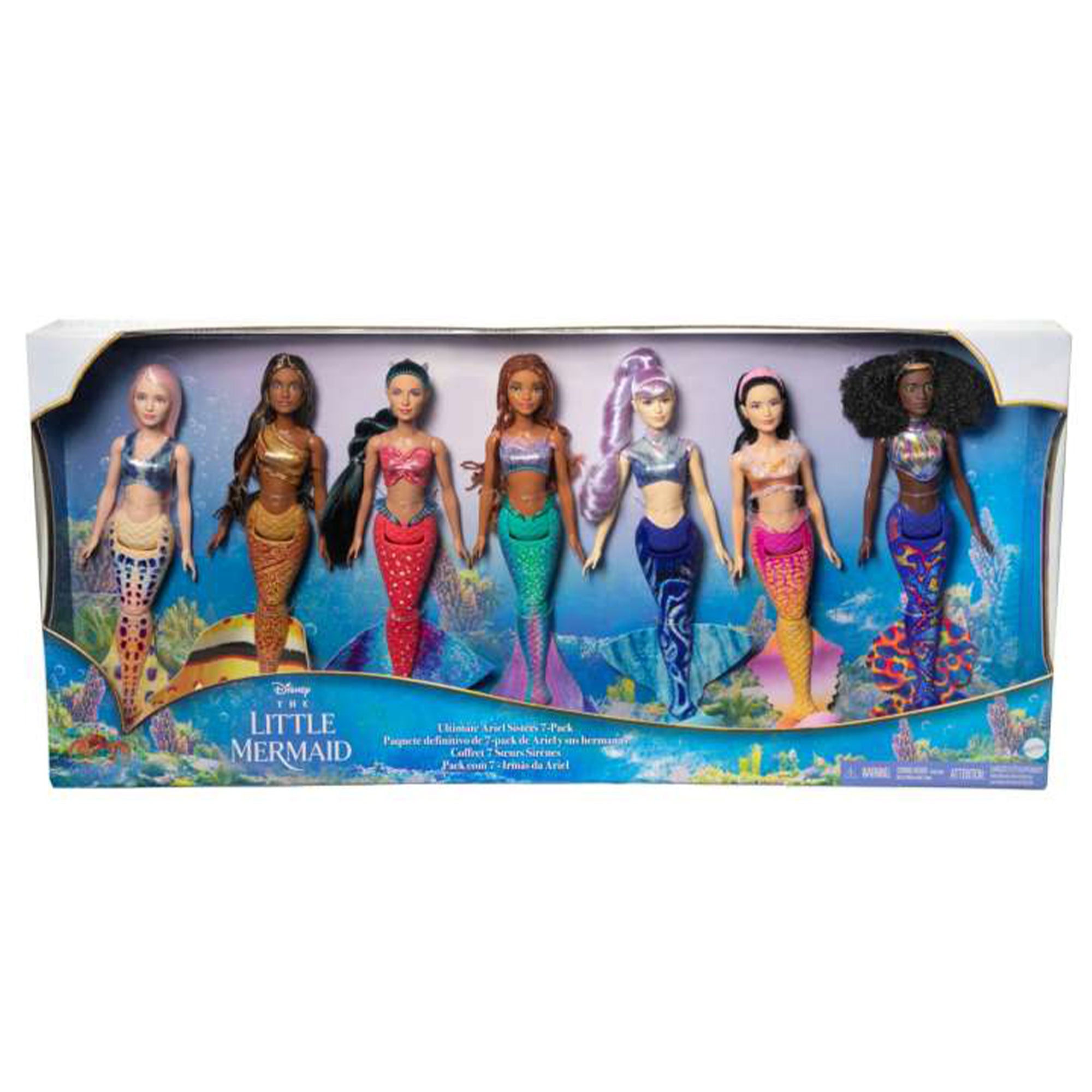 Disney the Little Mermaid Ariel And Sisters Small Doll Set With 7 Mermaid Dolls - VMInnovations