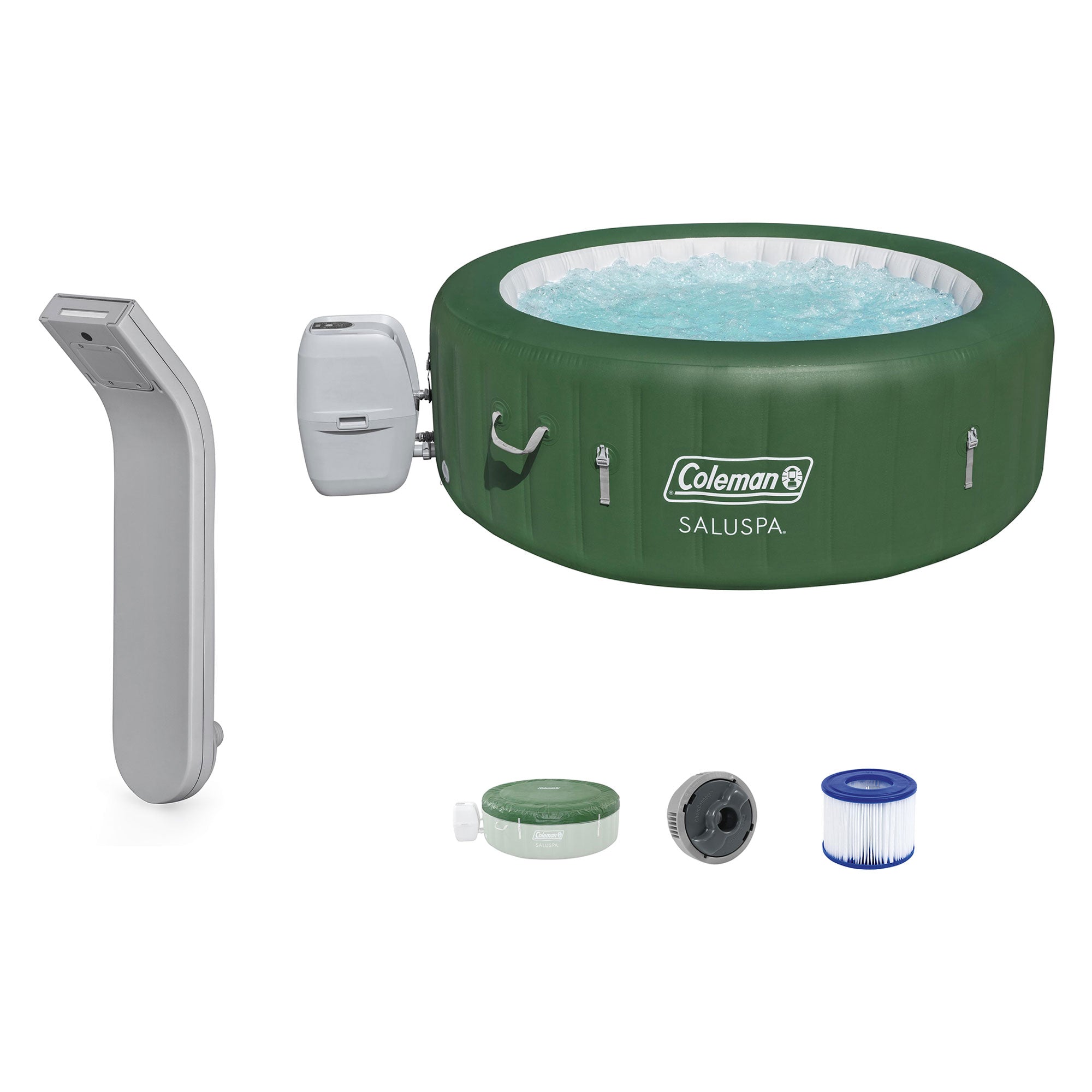 SaluSpa LED Spa Waterfall Accessory w/Hawaii AirJet Inflatable Round Hot Tub