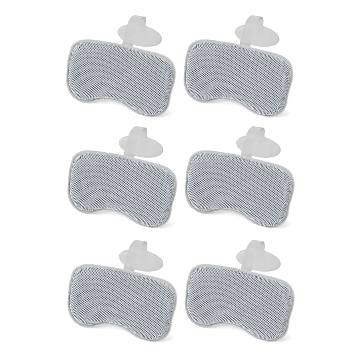 Bestway SaluSpa Padded Headrest Pillows with Adjustable Strap, Gray, (6 Pack) - VMInnovations