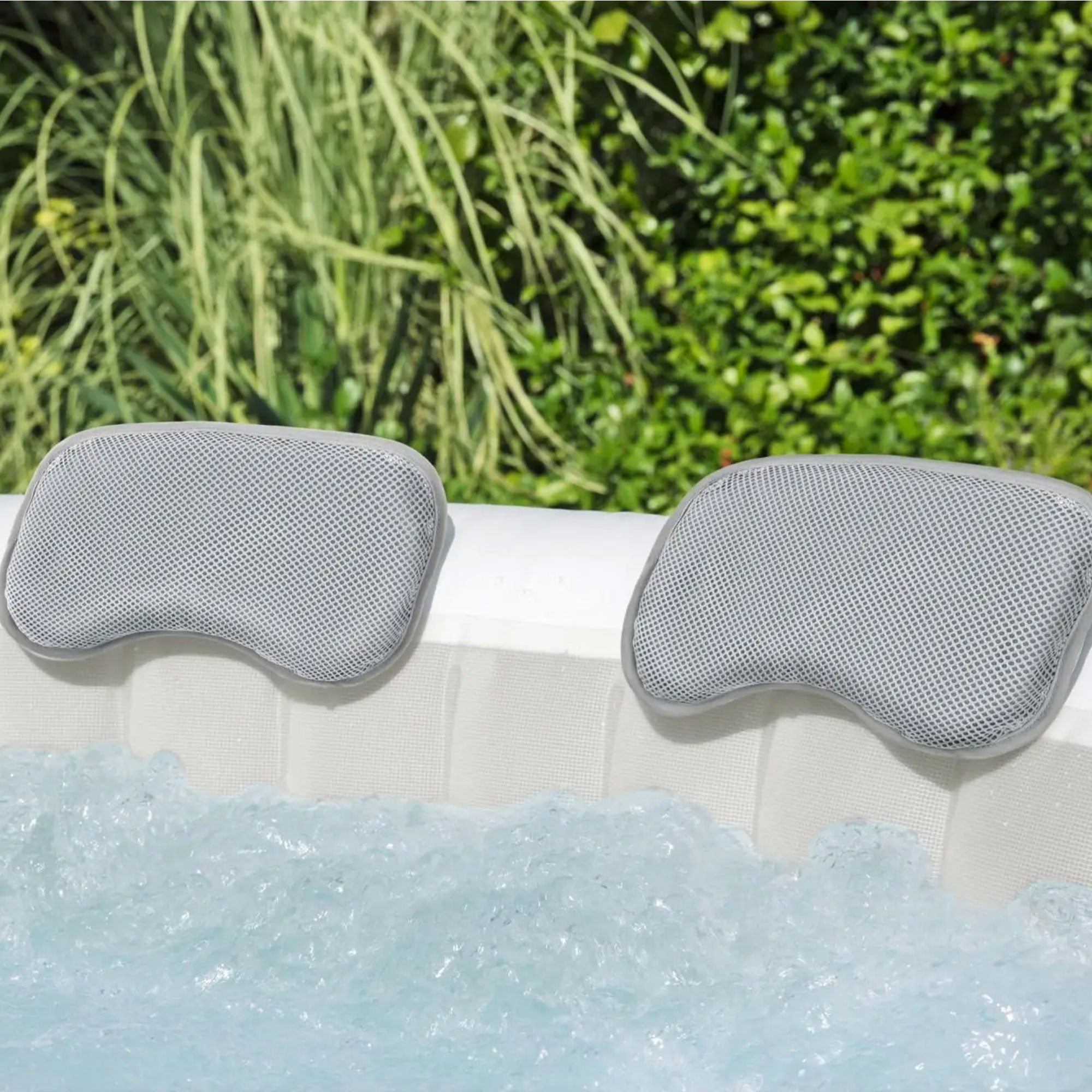 Bestway SaluSpa Padded Headrest Pillows with Adjustable Strap, Gray, (6 Pack) - VMInnovations