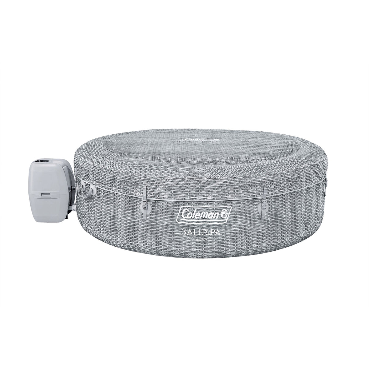 Coleman SaluSpa Sicily AirJet Hot Tub w/Set of 6 Bestway Pool & Spa Seat, Gray