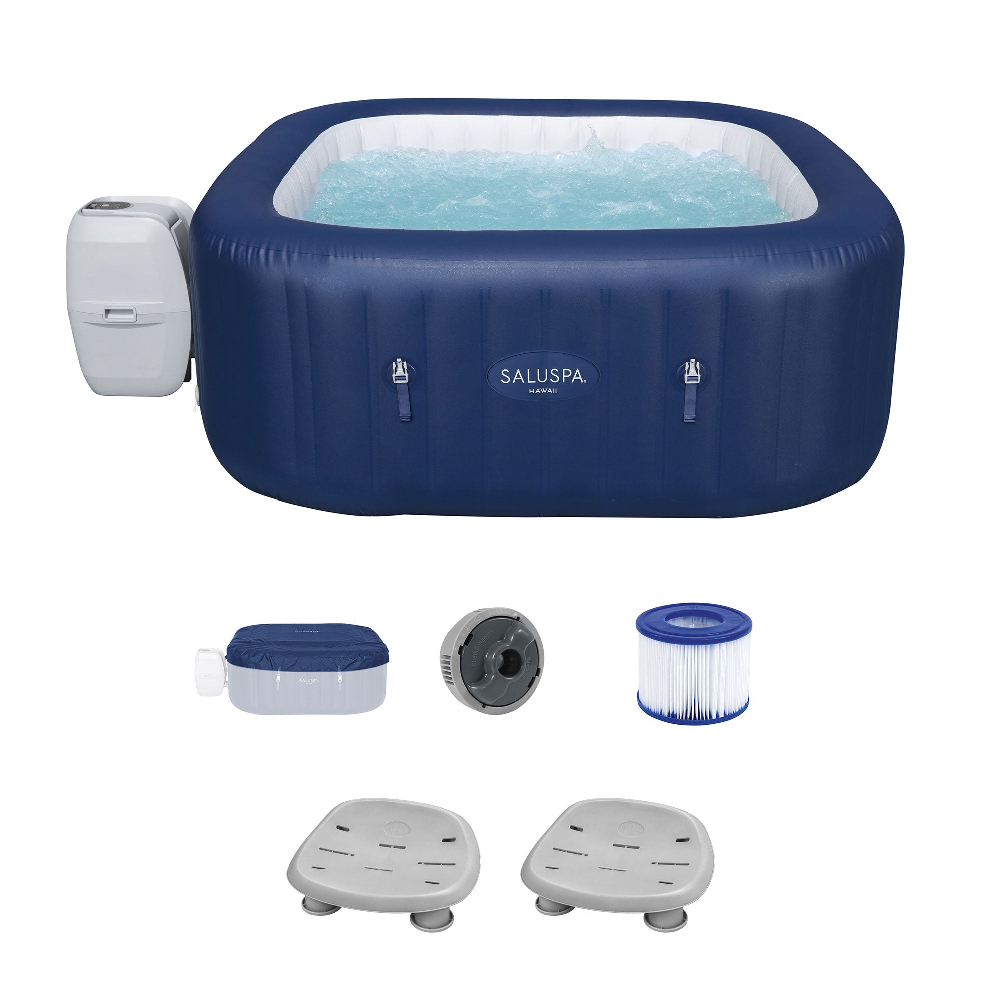 Bestway SaluSpa Hawaii AirJet Hot Tub + Bestway SaluSpa Underwater Non Slip Pool - VMInnovations
