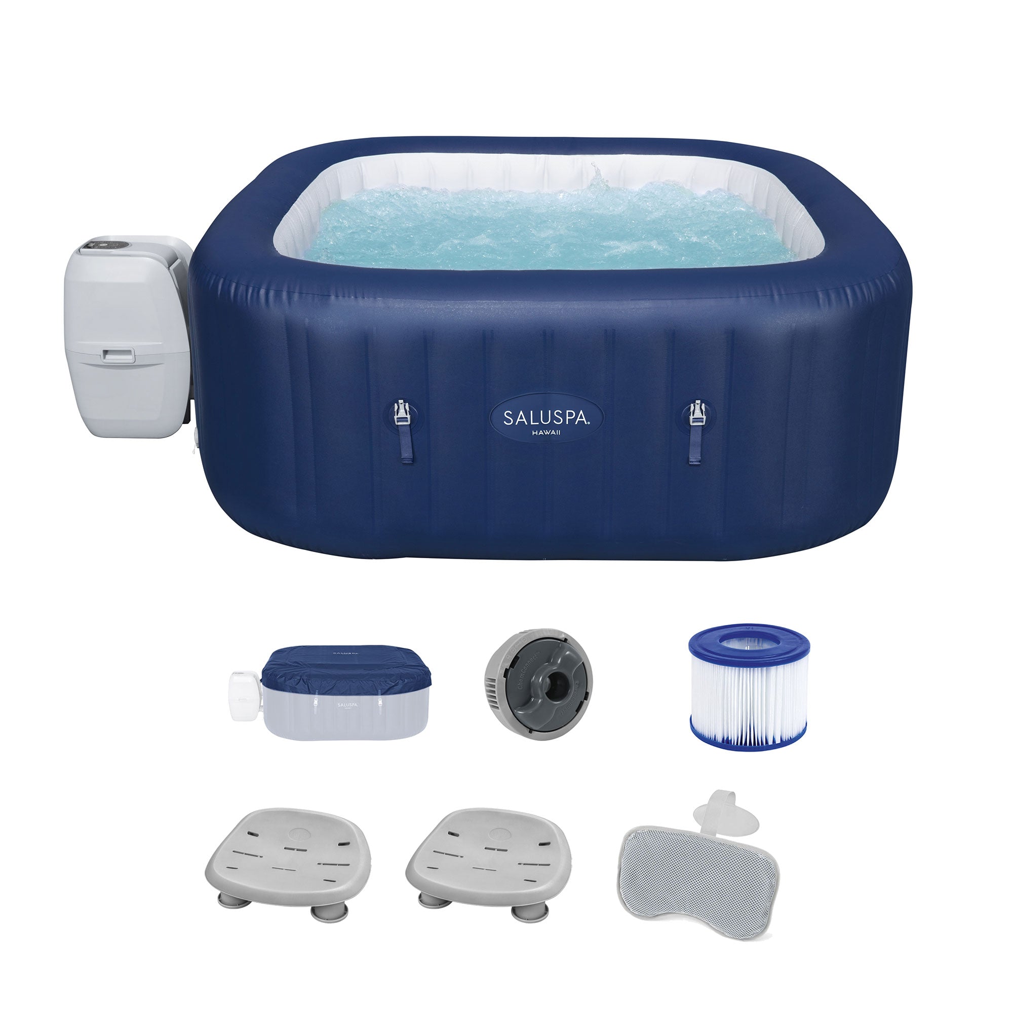 Bestway SaluSpa Hawaii AirJet Hot Tub w/2 Bestway SaluSpa Seat & Headrest Pillow - VMInnovations