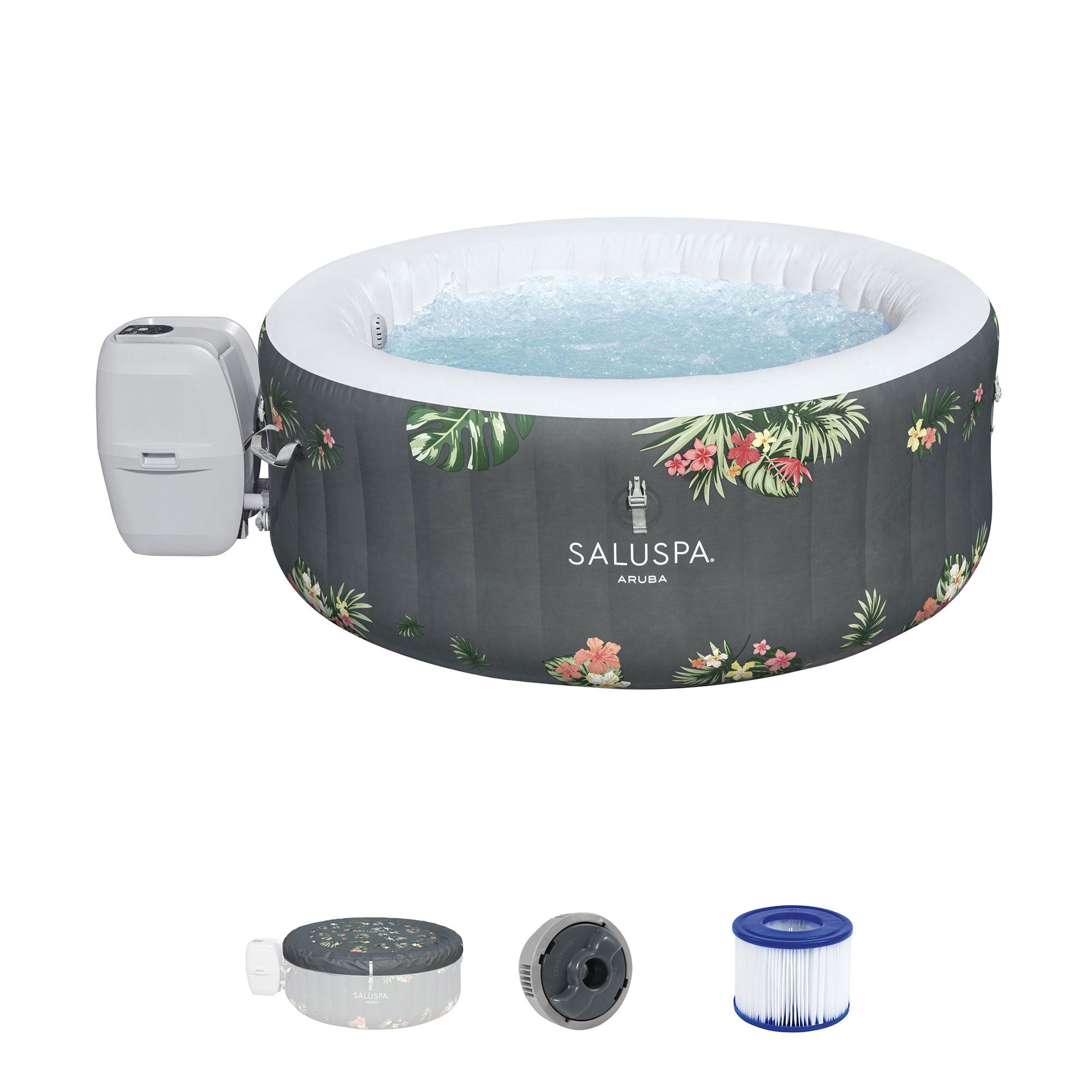 Bestway SaluSpa Aruba AirJet Inflatable Hot Tub with 2 SaluSpa Non-Slip Spa Seat - VMInnovations